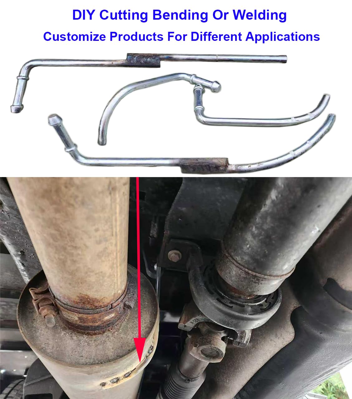 Ganluuree 16PCS Rubber Exhaust Hanger Rod Set Heavy Duty 3/8"(10MM) Rod 90°7.6" Long + Straight 10" Long Muffler Hanger Mild Steel Zinc Coated 2 Hole 4 Hole Insulator Mount Car Automotive Replacement