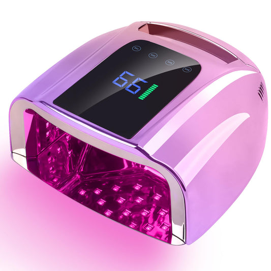 BOMOQING 96W Rechargeable UV LED Nail Lamp,Portable Cordless UV Light for Nails with LCD Display Auto Sensor,4 Timer Setting and Smart Sensor Nail Dryer,Nail Cure Light with Removable Bottom(Colorful)
