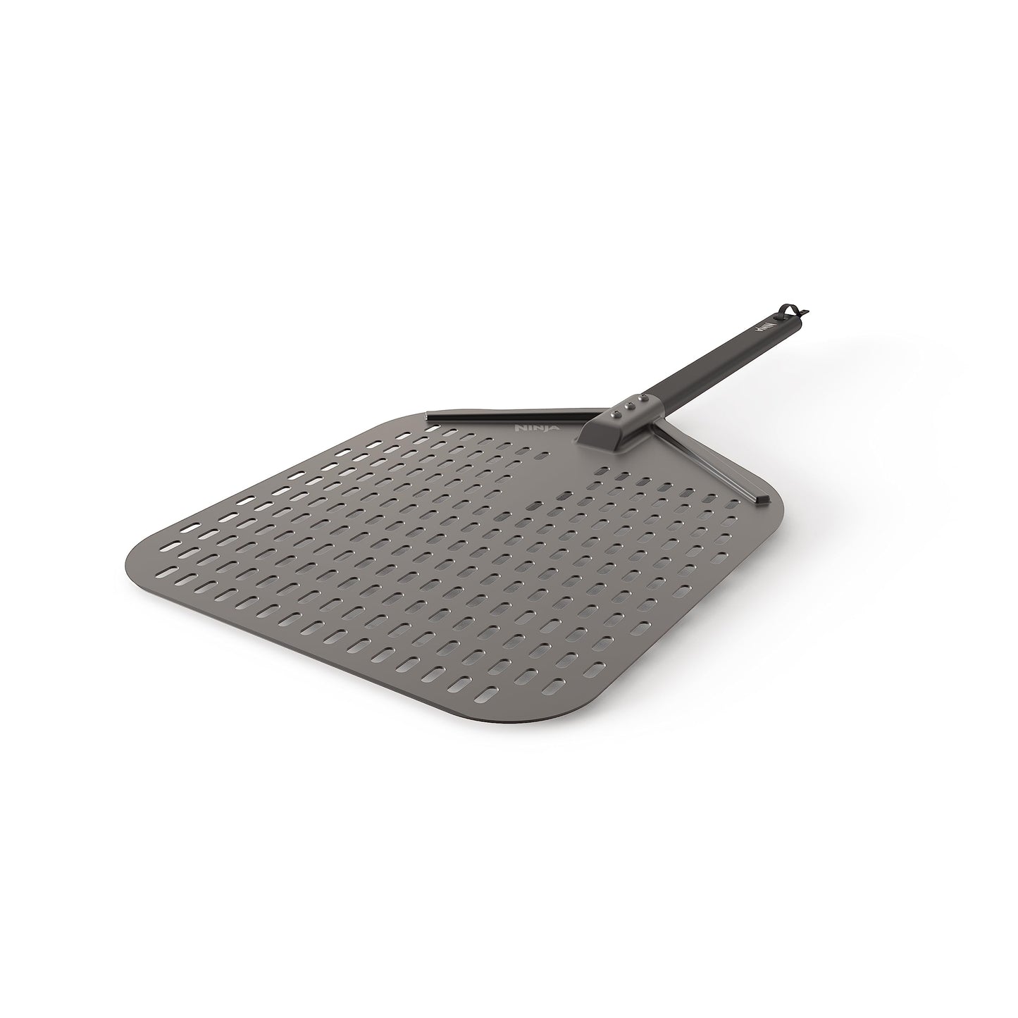 Ninja XSKOPPL Perforated Pizza Peel, Compatible Woodfire Outdoor Oven (OO100 Series), Hanging Drawstring, Aluminum, Grey/Black, 19.5'' x 16.5'' x15