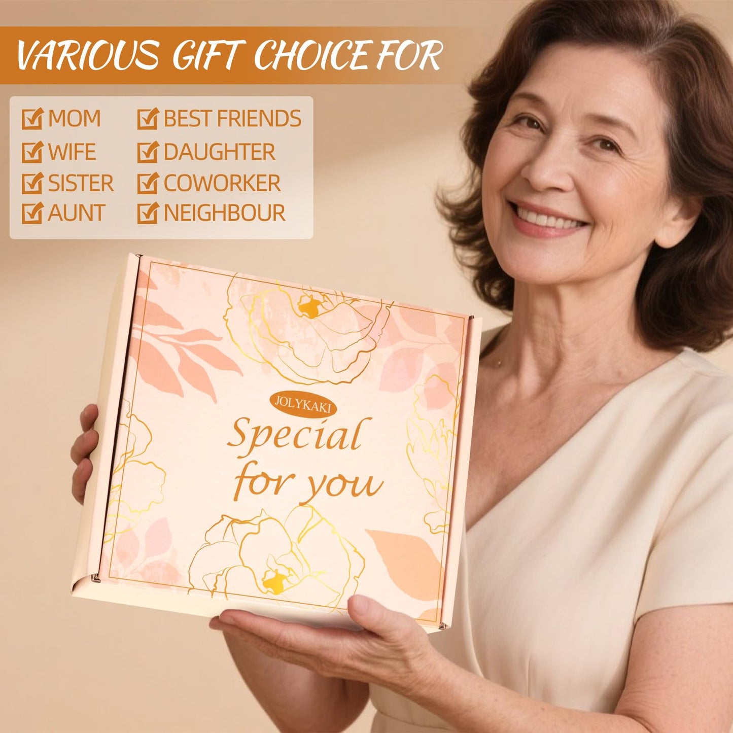 50th Birthday Gifts for Women, Gifts for 50th Birthday Woman, 50 Birthday Gifts Ideas for Her, Best 50 Fabulous 1975 Birthday Gifts Basket for Mom Sister Friend Wife Daughter Coworker
