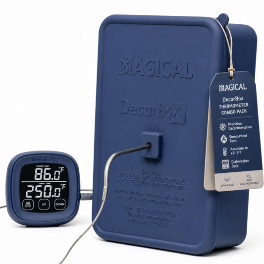 Magical Butter Oven Digital Thermometer with Decarb Box - Decarboxylation Container Heat Resistant - Silicone Oven Baking Accessories