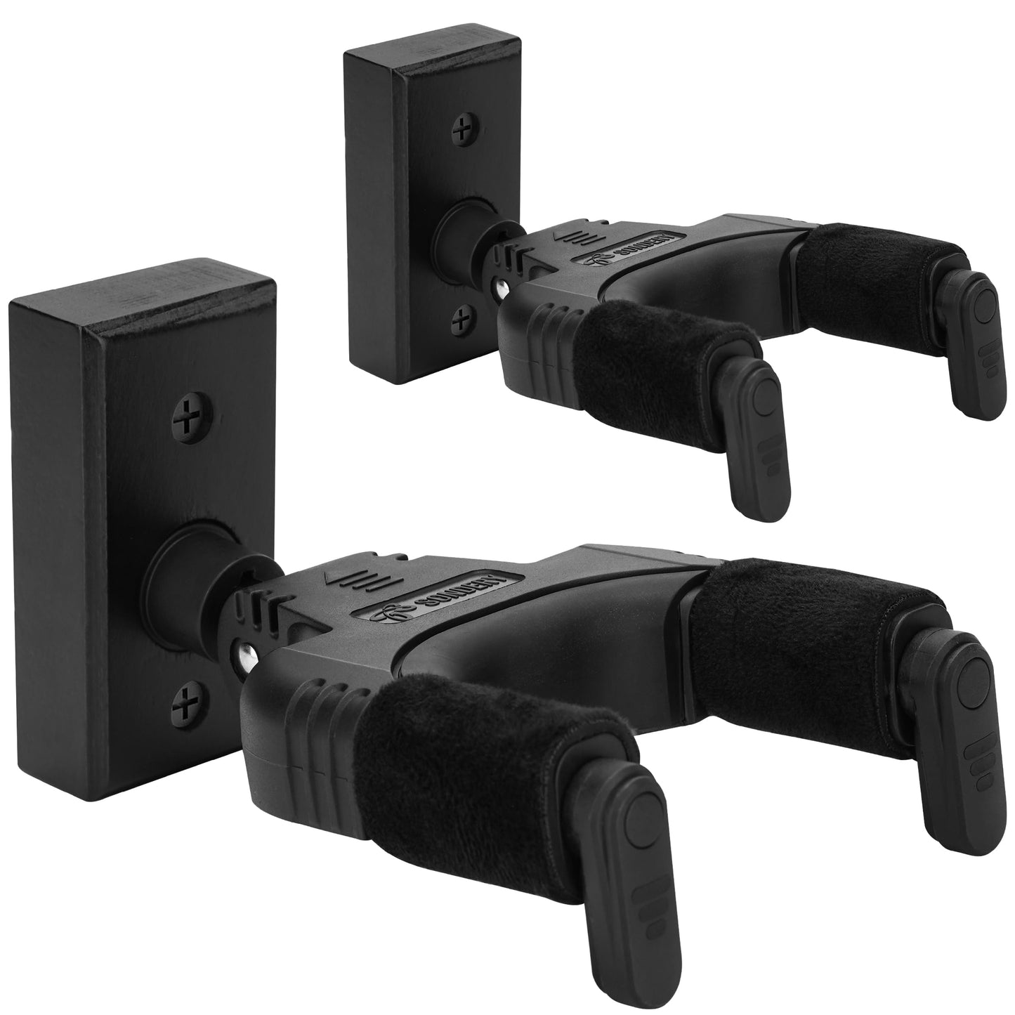 Sondery Guitar Wall Mount Hanger, Auto Lock and Adjustable Hook Holder for Acoustic and Electric Guitar, Ukulele, Bass, Banjo and Mandolin