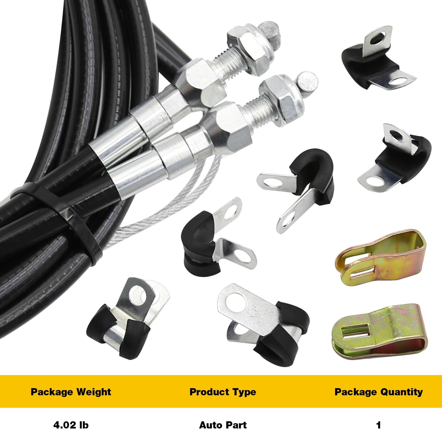 Vkinman 330-9371 Universal Emergency Parking Brake Cable Complete Kit 110" Long Cables with 97" Long Sheath E-Brake Set Replace# 140-14415-R