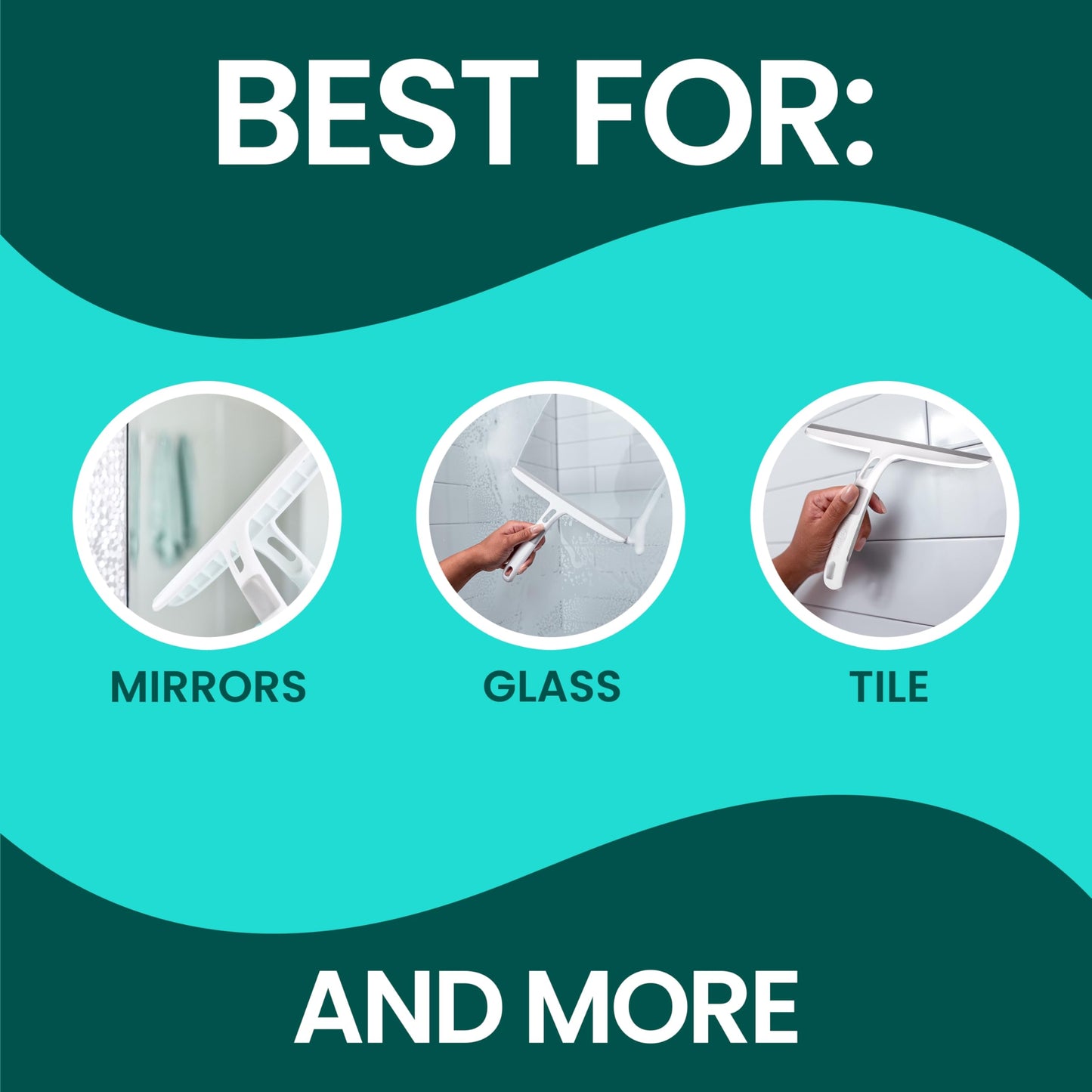 Scotch-Brite Dual Blade Squeegee, Safe on Mirrors, Glass Shower Doors, Windows and More, 4 Count