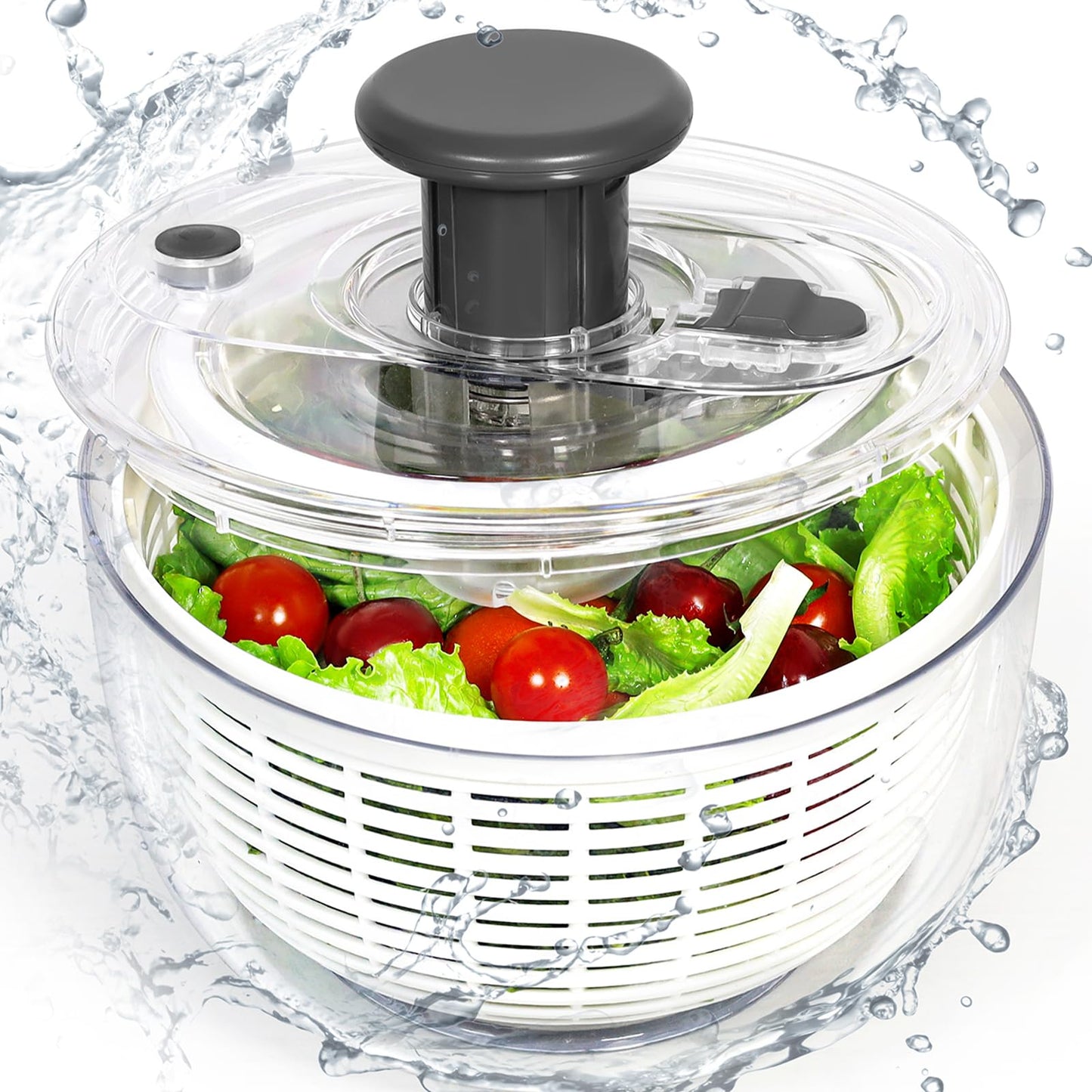Salad Spinner - 6 Litre Non-Slip Vegetable & Fruit Washer/Dryer for Households, Easy-Clean Kitchen Gadget for Greens, Herbs & Vegetables