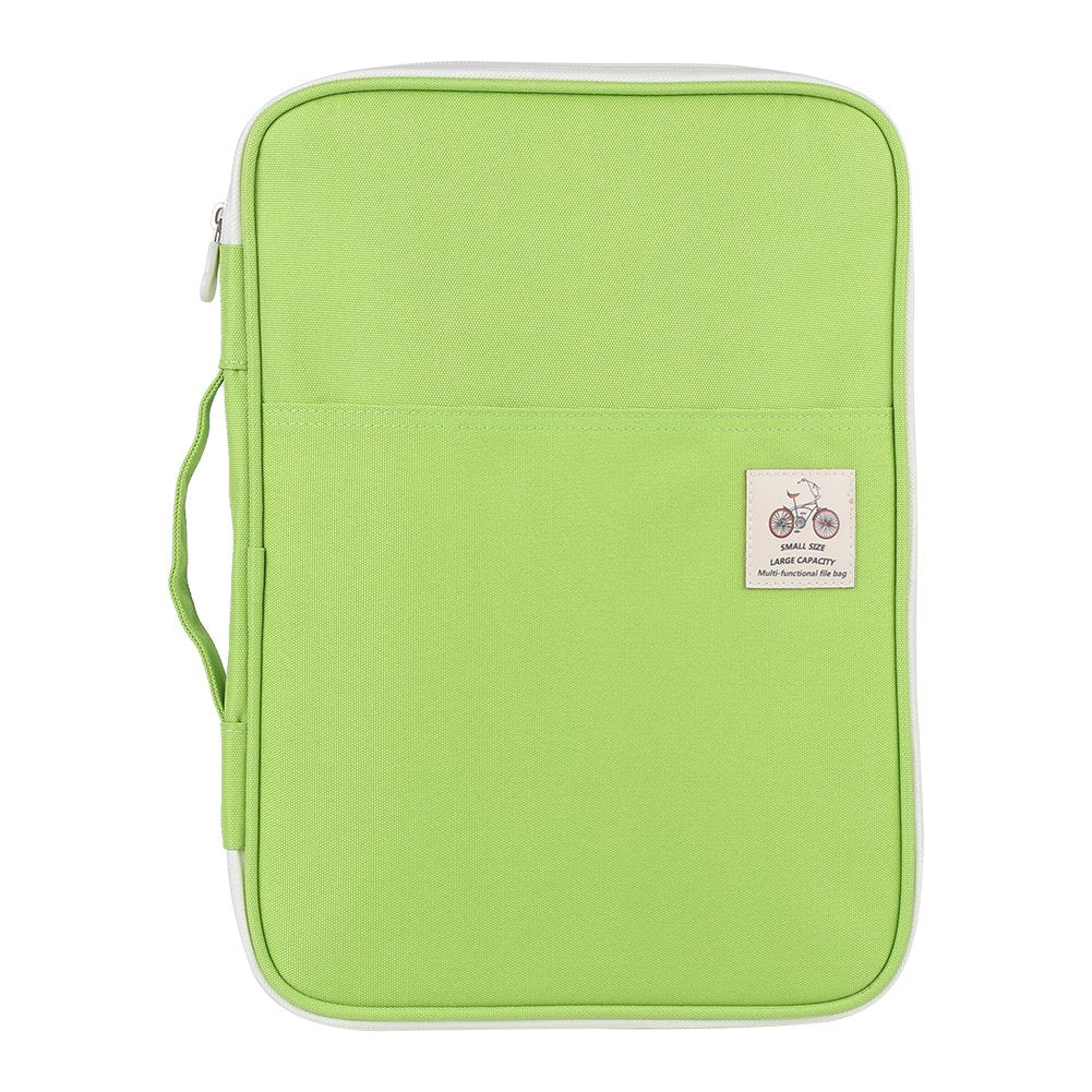 A4 Document Organizer Portable File Storage Bag with Secure Zipper Closure Multi Pocket Design for Office School Travel Home Daily Organization(Grass Green)