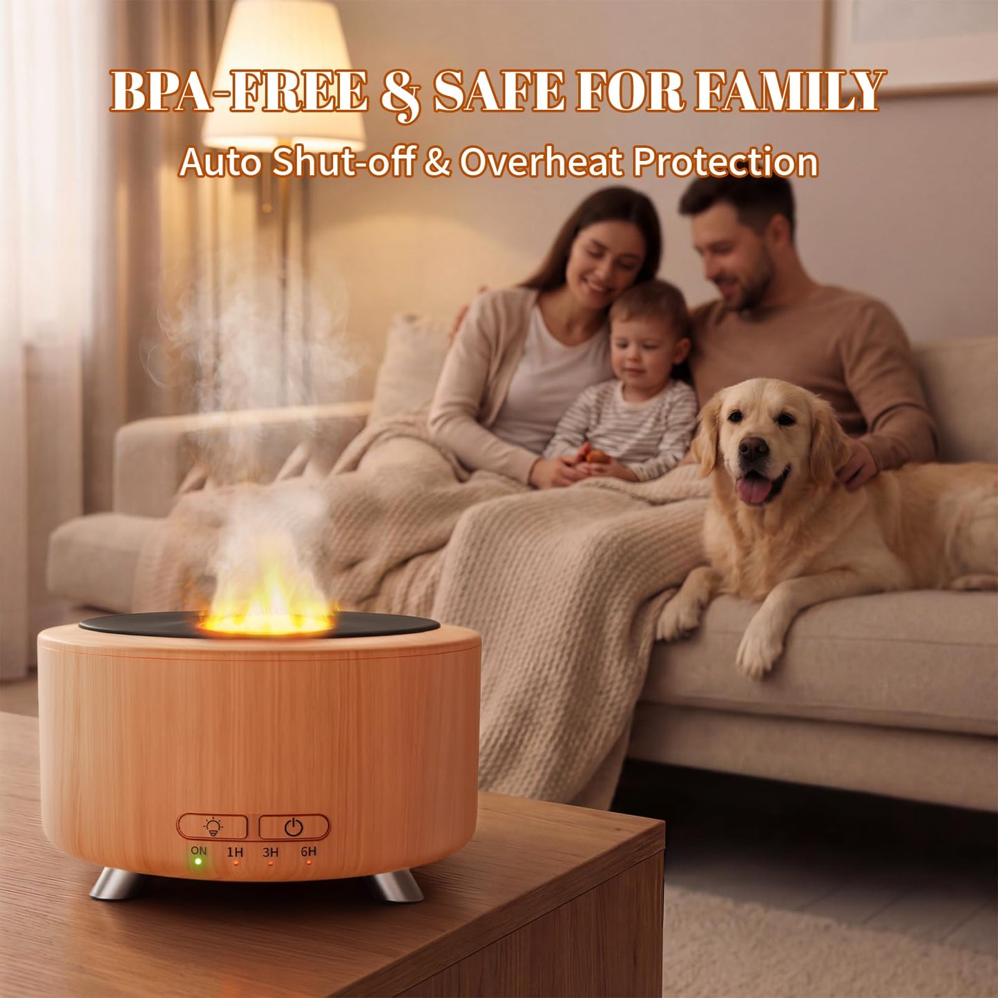 Diffusers for Essential Oils, 500ML Essential Oil Diffusers for Office Room Yoga, Diffuseur d'Huile Essentiel with Auto-Off Function, 9 Colors LED Night Light, Light Wood