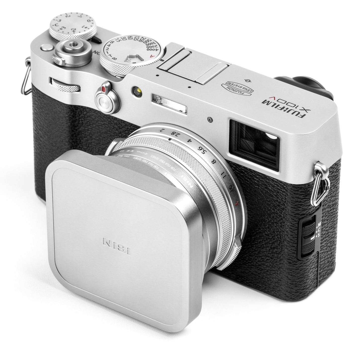 NiSi UV Filter Kit for Fuji FUJIFILM X100VI / X100V / X100T / X100F / X100S / X100 (Silver) - NC UV Filter with 49mm Filter Thread, Square Metal Lens Hood and Lens Cap