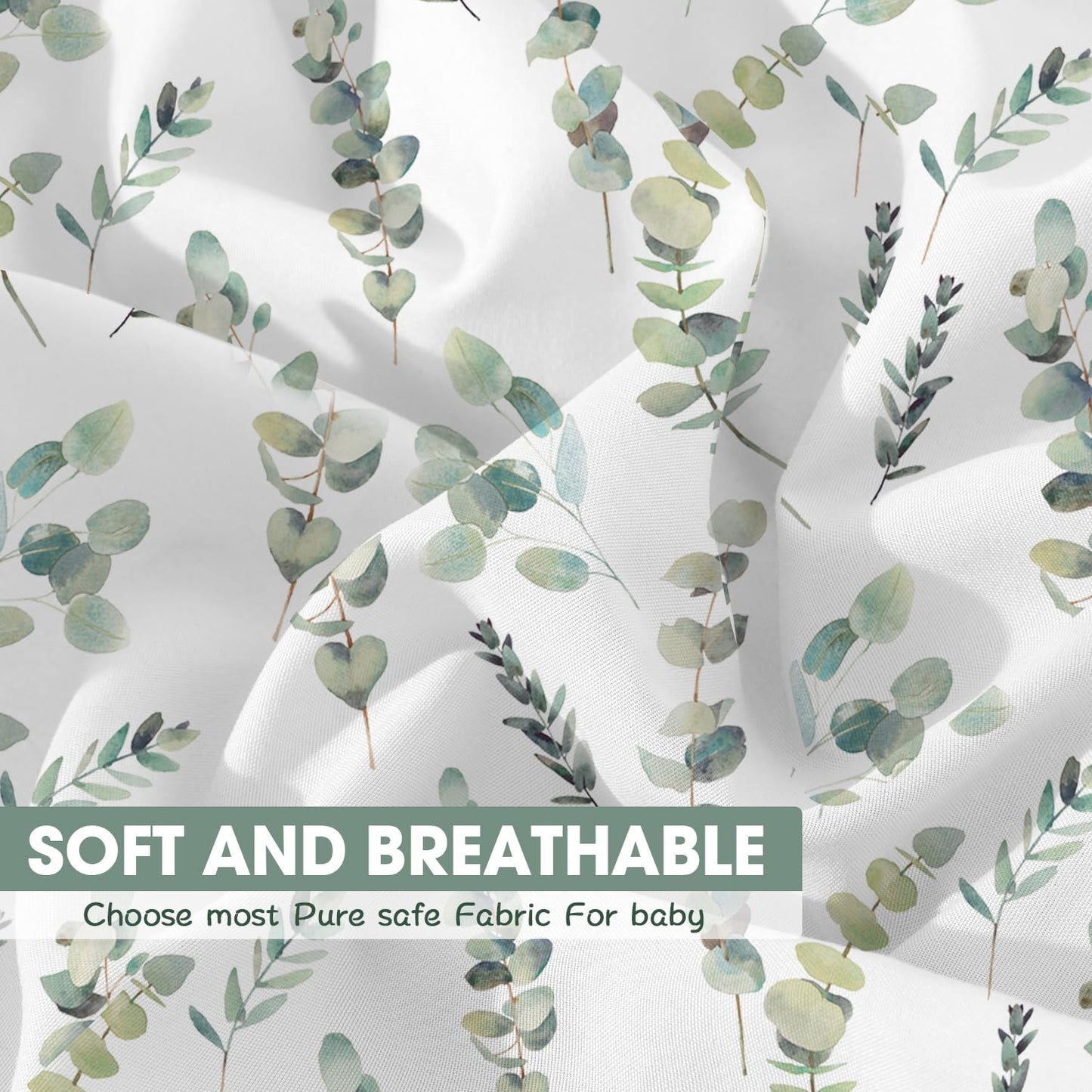 Bimocosy Crib Sheets 4 Pack for Boys and Girls, Baby Neutral Crib Fitted Sheets for Standard Crib & Toddler Mattress, Super Soft Breathable Fitted Crib Sheet Set 52"x28", (Leaf)