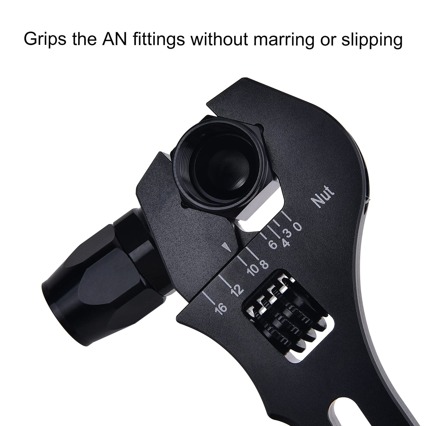 EVIL ENERGY AN Hose Fitting Adjustable Wrench Spanner Lightweight Aluminum 3AN-16AN Black