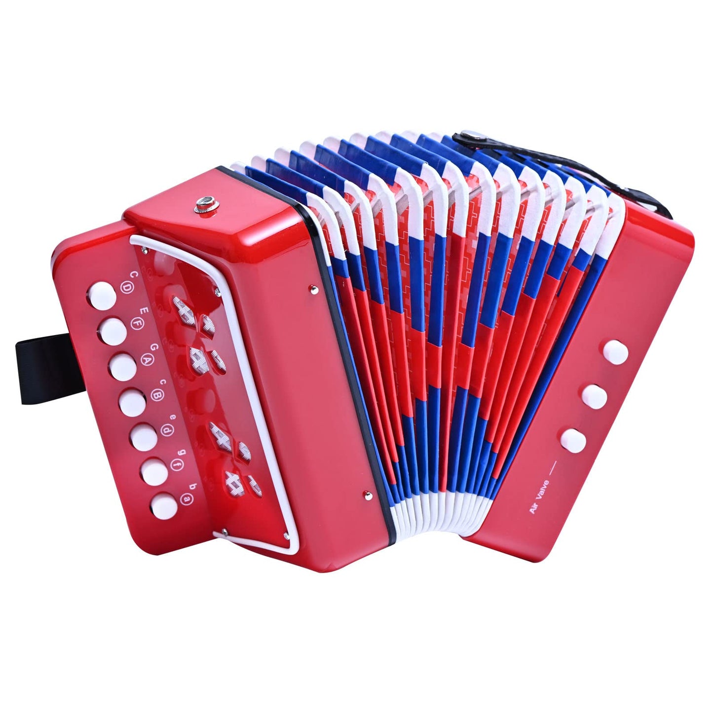 LIEKE Kids Accordion 10 keys Button,Musical Instrument,Accordions Gift for Beginners (Red)