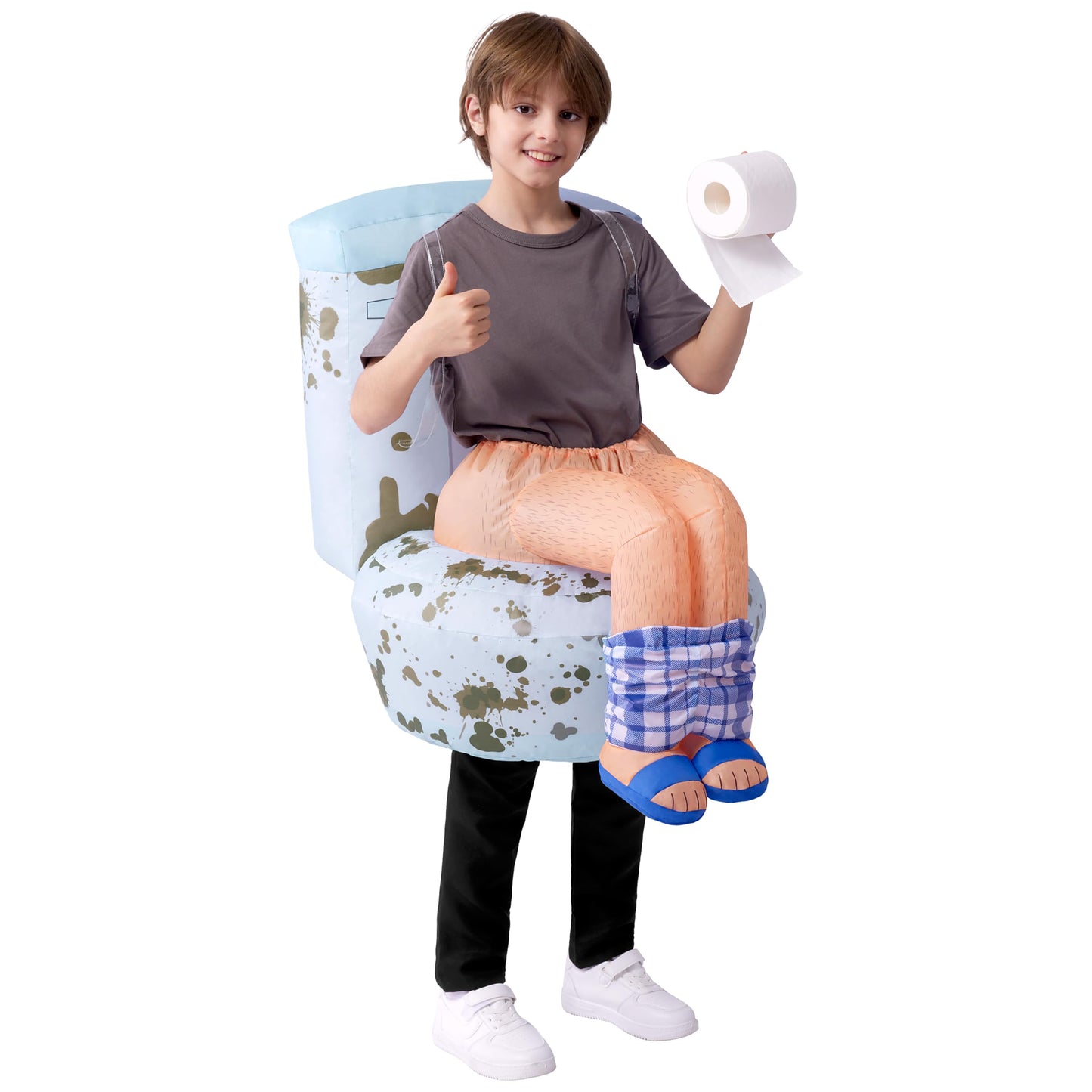 Spooktacular Creations Kids Halloween Inflatable Costumes, Sitting on a Toilet Costume for Halloween Themed Parties
