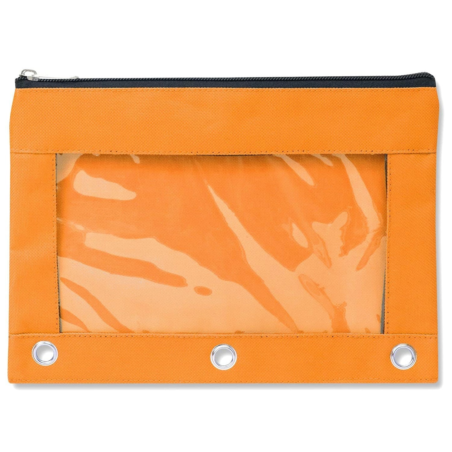 Big 3 Ring Pencil Pouch with Clear See Through Window - Bulk Pack Bundles
