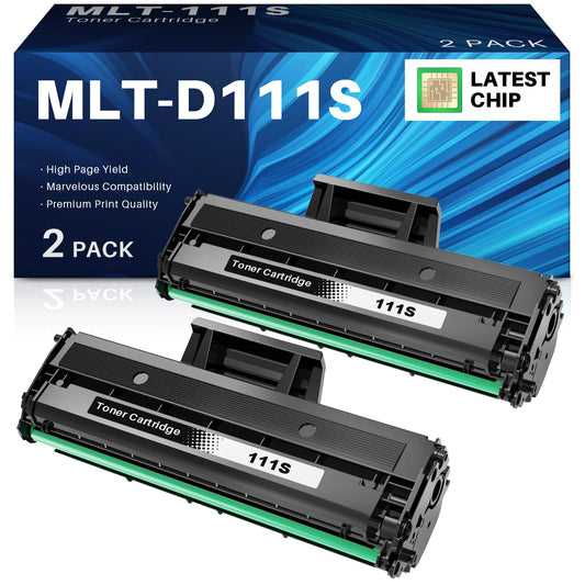 (with CHIP) MLT-D111S Toner Cartridges Compatible Replacement for Samsung MLT-D111S D111S 111S MLT111S for Samsung M2020w M2070fw M2020 M2070 M2070w M2024w M2022w M2071W Printer (2 Black, 2-Pack)