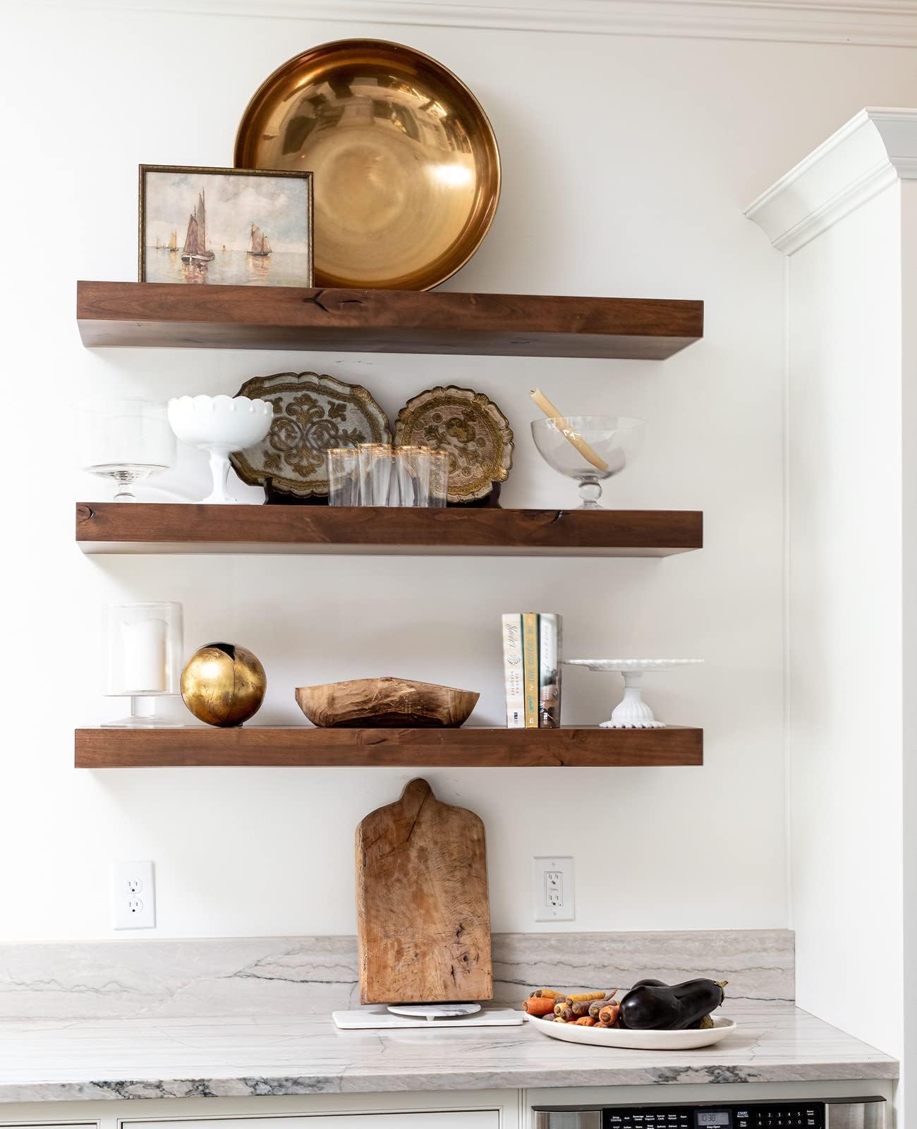 LEOPO 12 Pack-8 inch Floating Shelf Bracket, Hidden Brackets for Wood Shelf