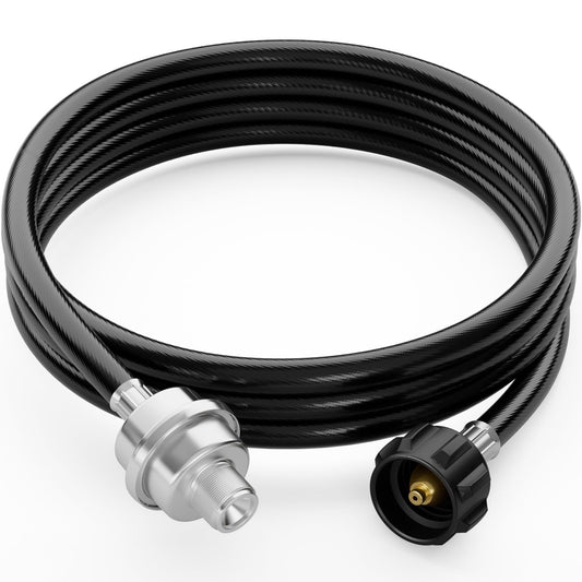 CALPOSE 12 Feet Propane Fuel Filter Hose F273699 for Mr.Heater Buddy Portable Buddy and Big Buddy Heaters, Heater Propane Hose with QCC1/Type1 Adapter Connect 20-45 lb Propane Tanks, Certification