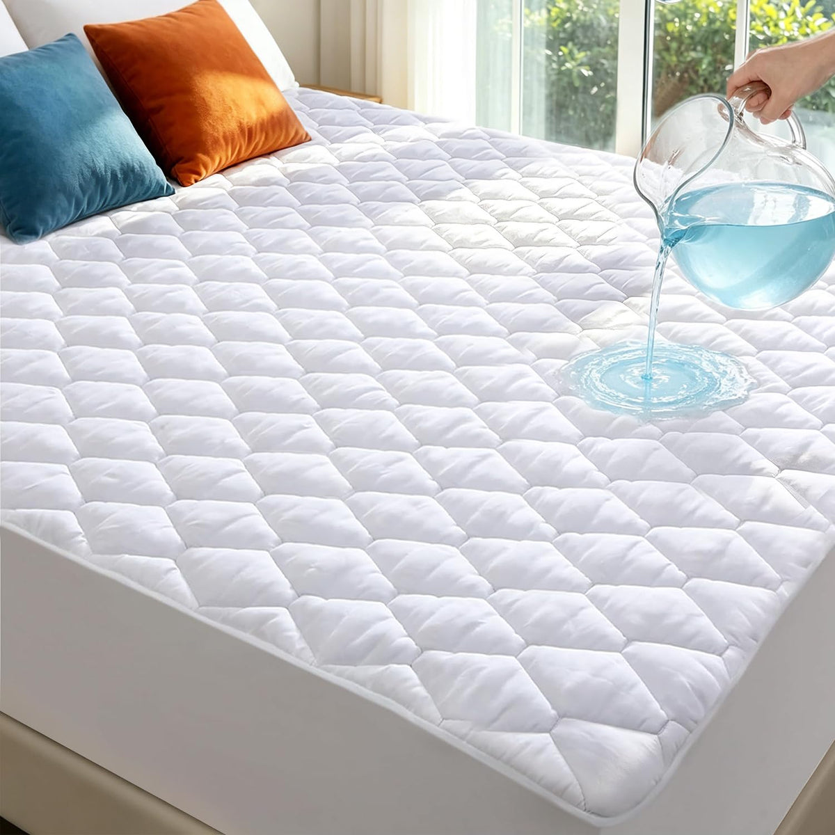 Twin XL Mattress Protector Waterproof Washable 2 Pack Mattress Padded Cover Fitted Extra Long College Dorm Size Bed Protection Noiseless Plastic Bed Pad Deep Pocket Up 18“ Soft&Breathable