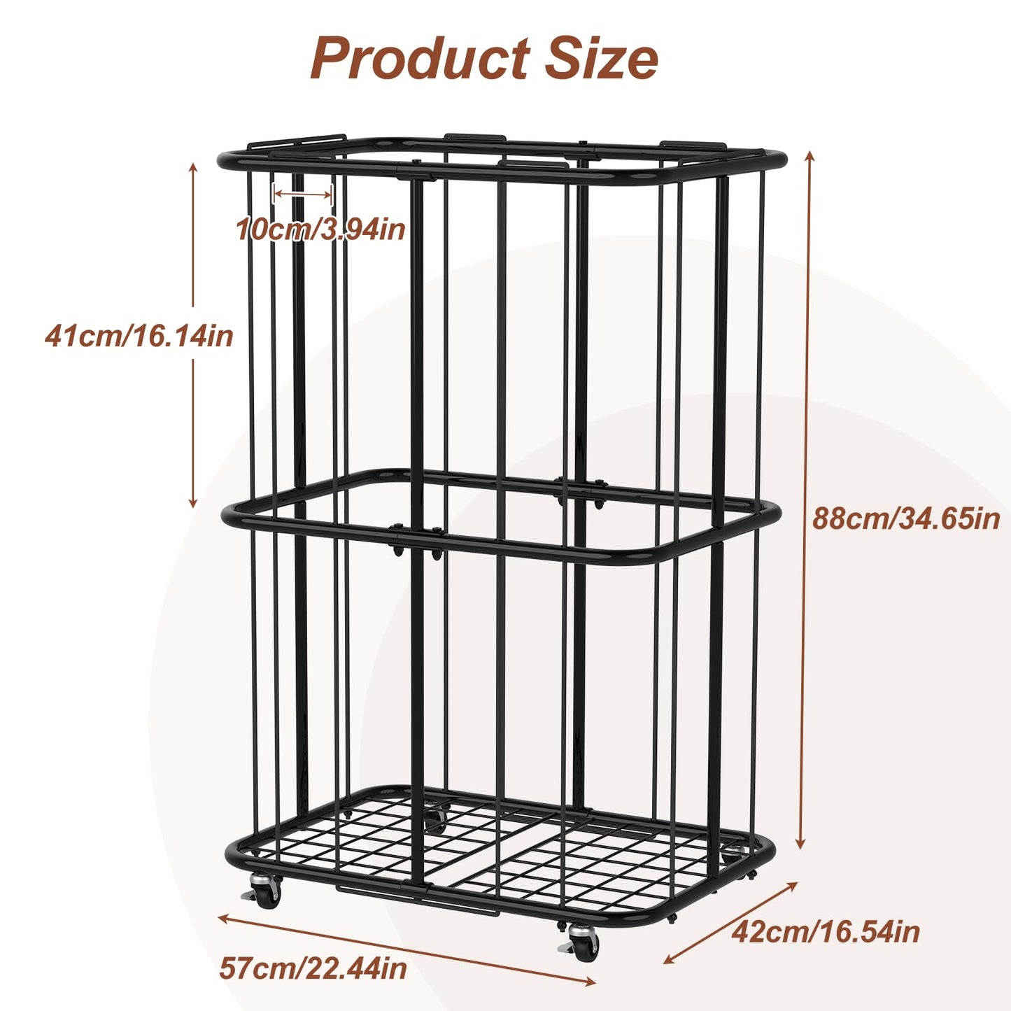 Stuffed Animal Storage - Toy Storage Organizer with Wheels,Stuffed Animal Zoo Storage Cage for Nursery Playroom Bedroom Toy Organizer,Black