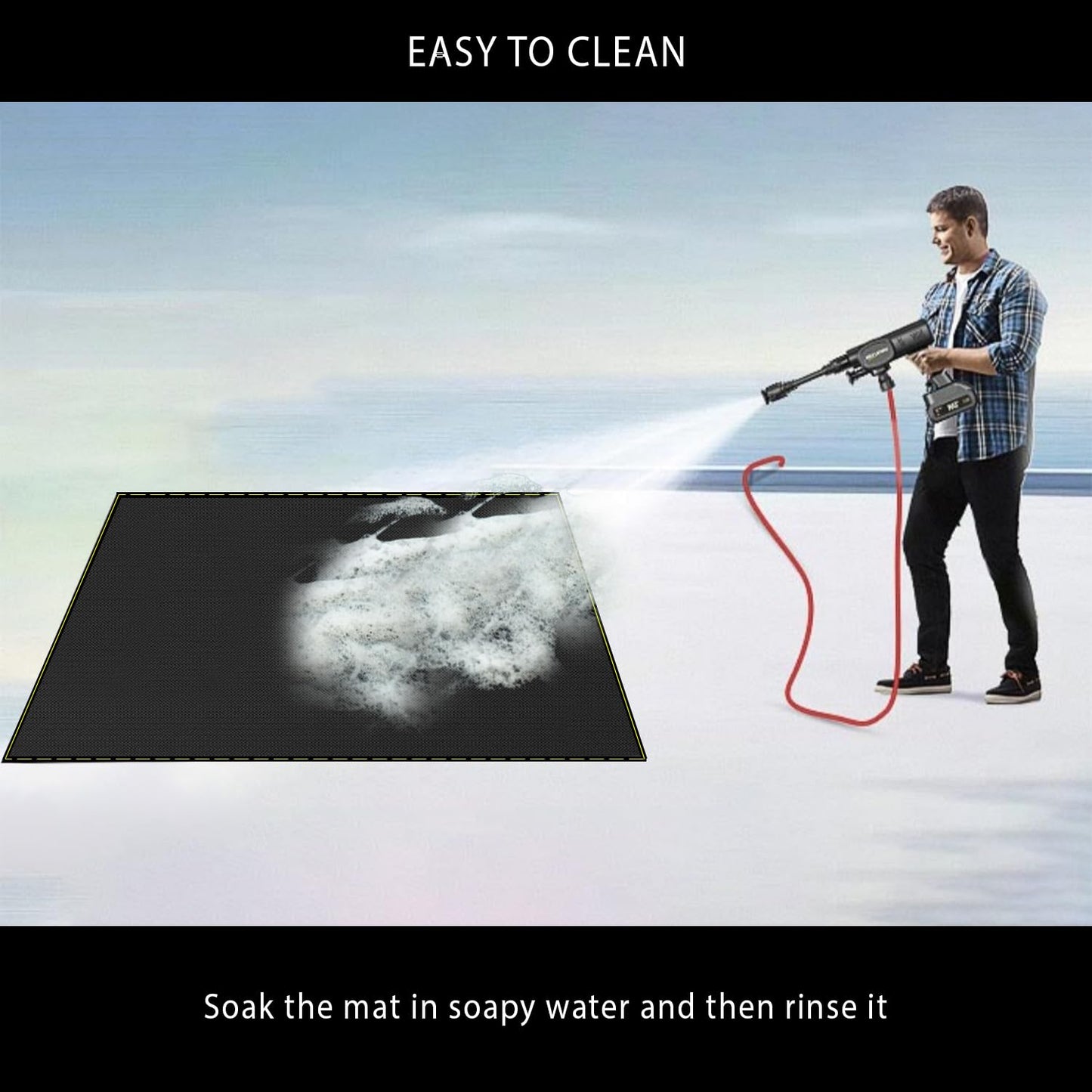 80x48 Inch Large Under Grill Mat for Outdoor Grill Deck Patio Protector, Silicone Fireproof Waterproof Oil-proof BBQ Floor Matt Pad