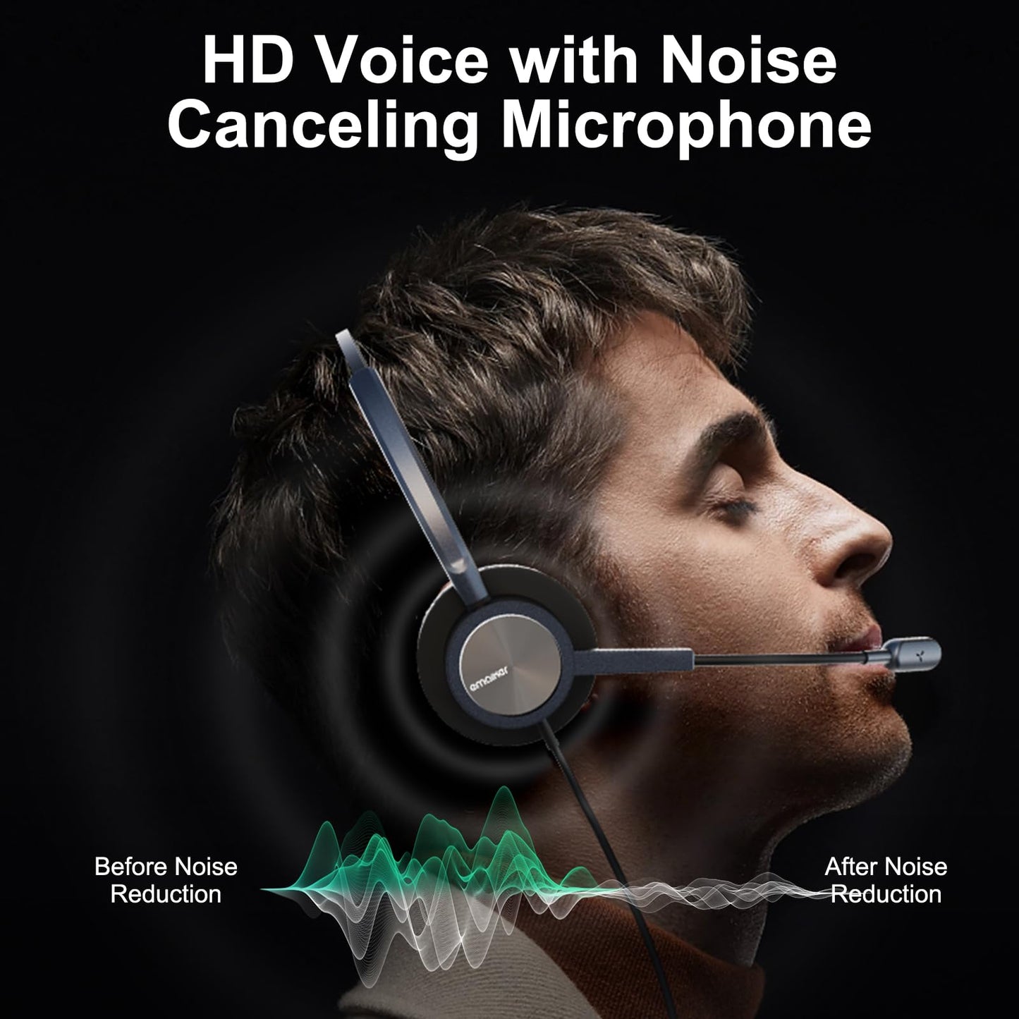 Wired Phone Headset One Ear, Call Center Office Telephone Headset with U10 RJ9 Cable, Works for Cisco Deskphone CP-7841 7931G 7940 7941G 7942G 7945G 7960 7961G 7962G 7965G 7970 8841 8865 8961 9951