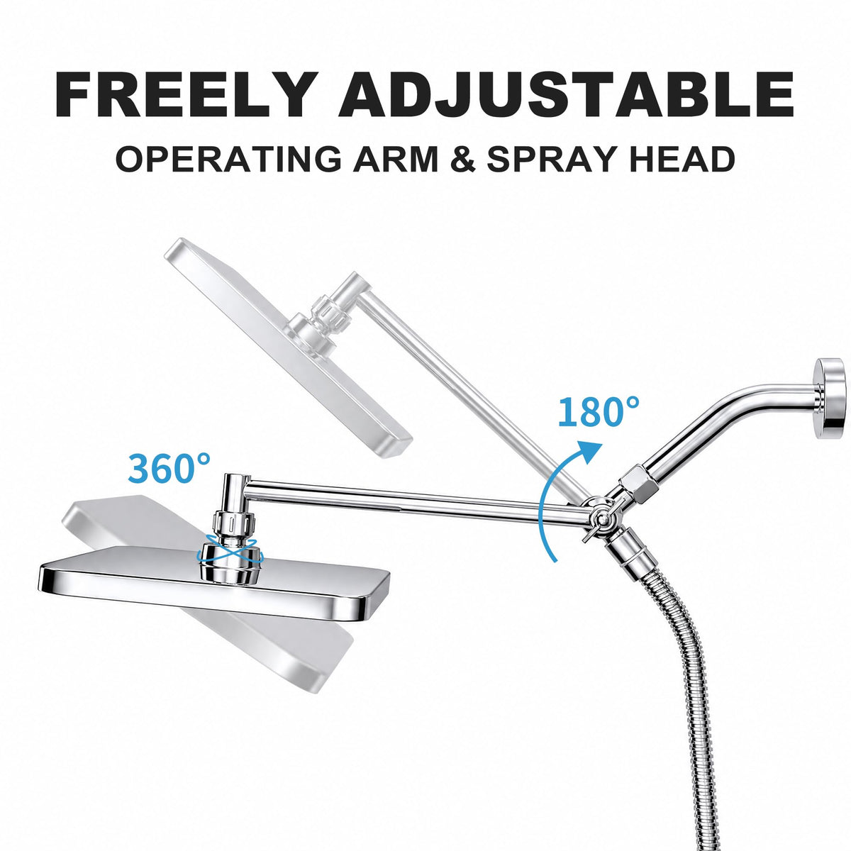 JOOM Shower Head with Handheld, High Pressure Rainfall Combo, Chrome
