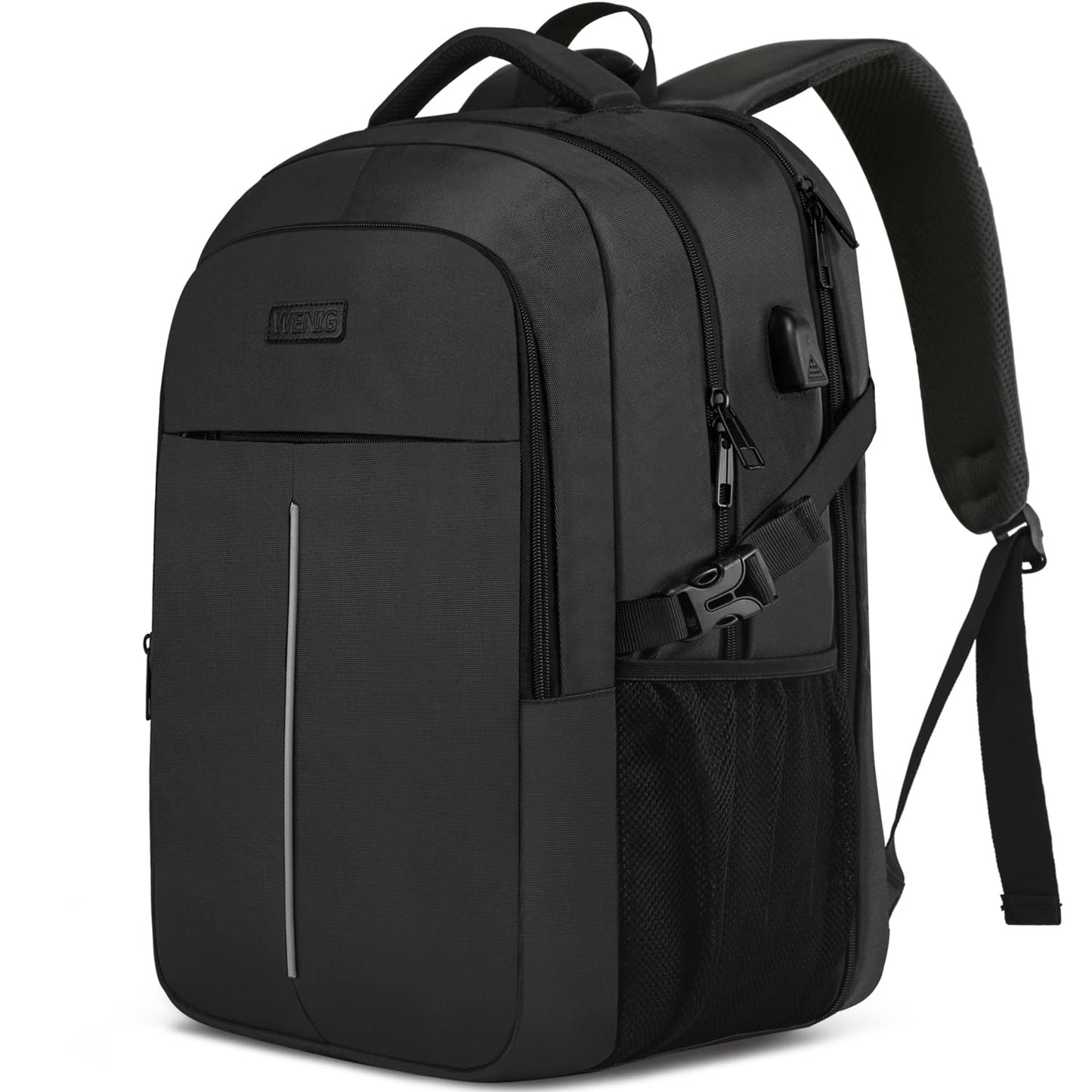 Extra Large 50L Travel Laptop Backpack for Men Women,Water Resistant 17 inch Laptop Backpack Work Bag with USB Charging Port,Big Capacity Heavy Duty TSA Approved Business College Computer Bag,Black