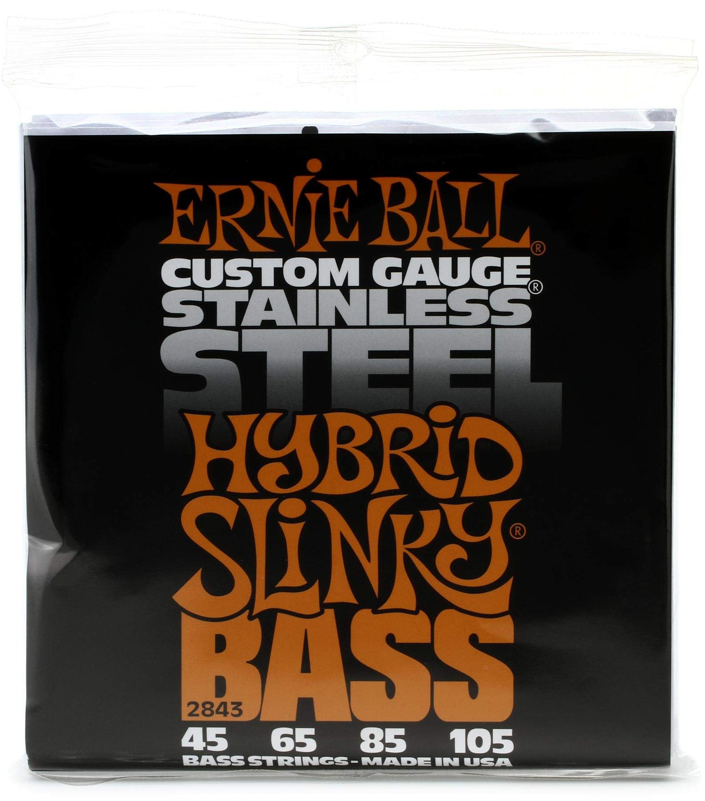 Ernie Ball Hybrid Slinky Stainless Steel Electric Bass Strings - 45-105 Gauge