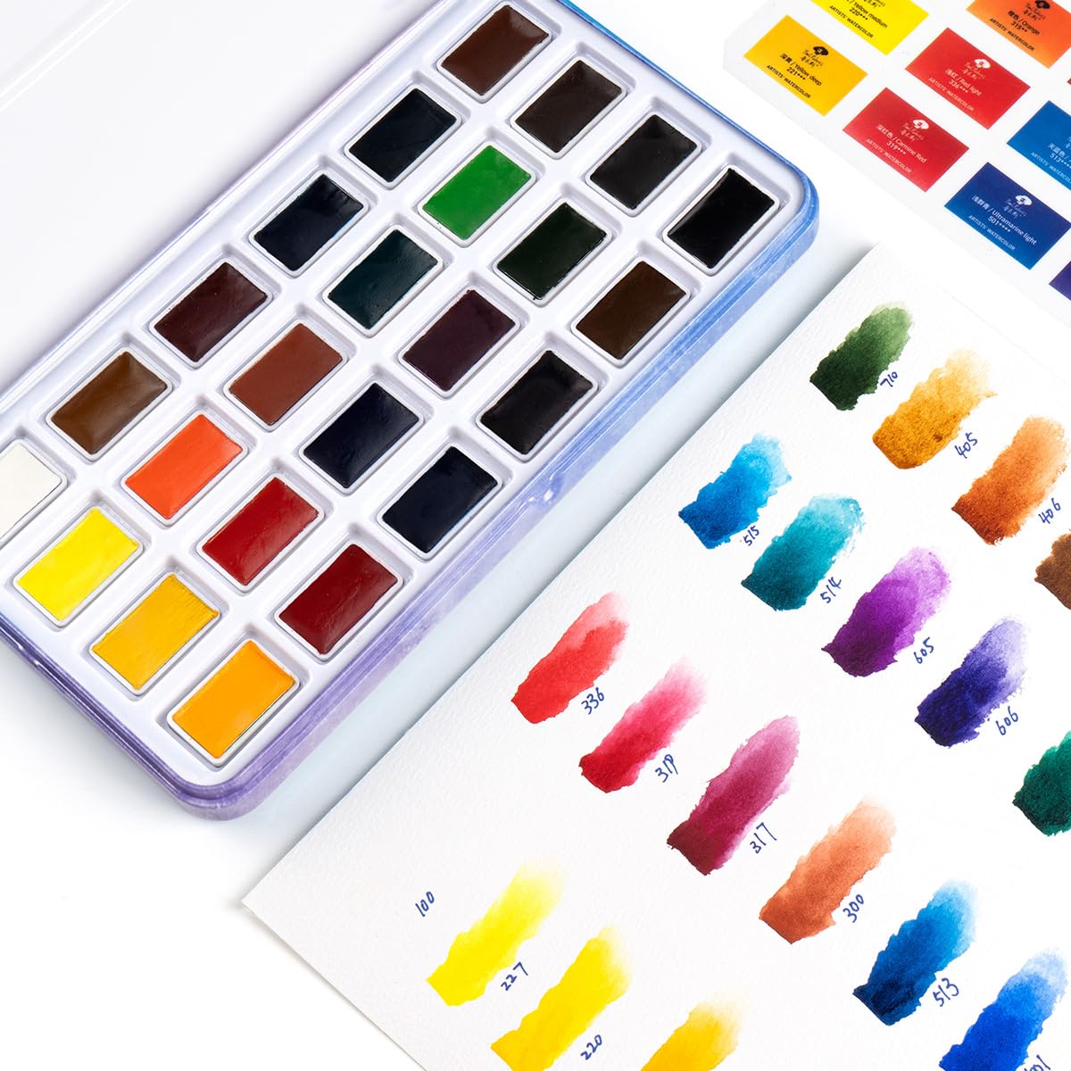 Paul Rubens Watercolor Paint Set, 24 Vivid Colors Full Pan Travel Watercolour Paint Set, Great Water Colour Art Supplies Starter Kit for Artists, Beginner, Students & Adults
