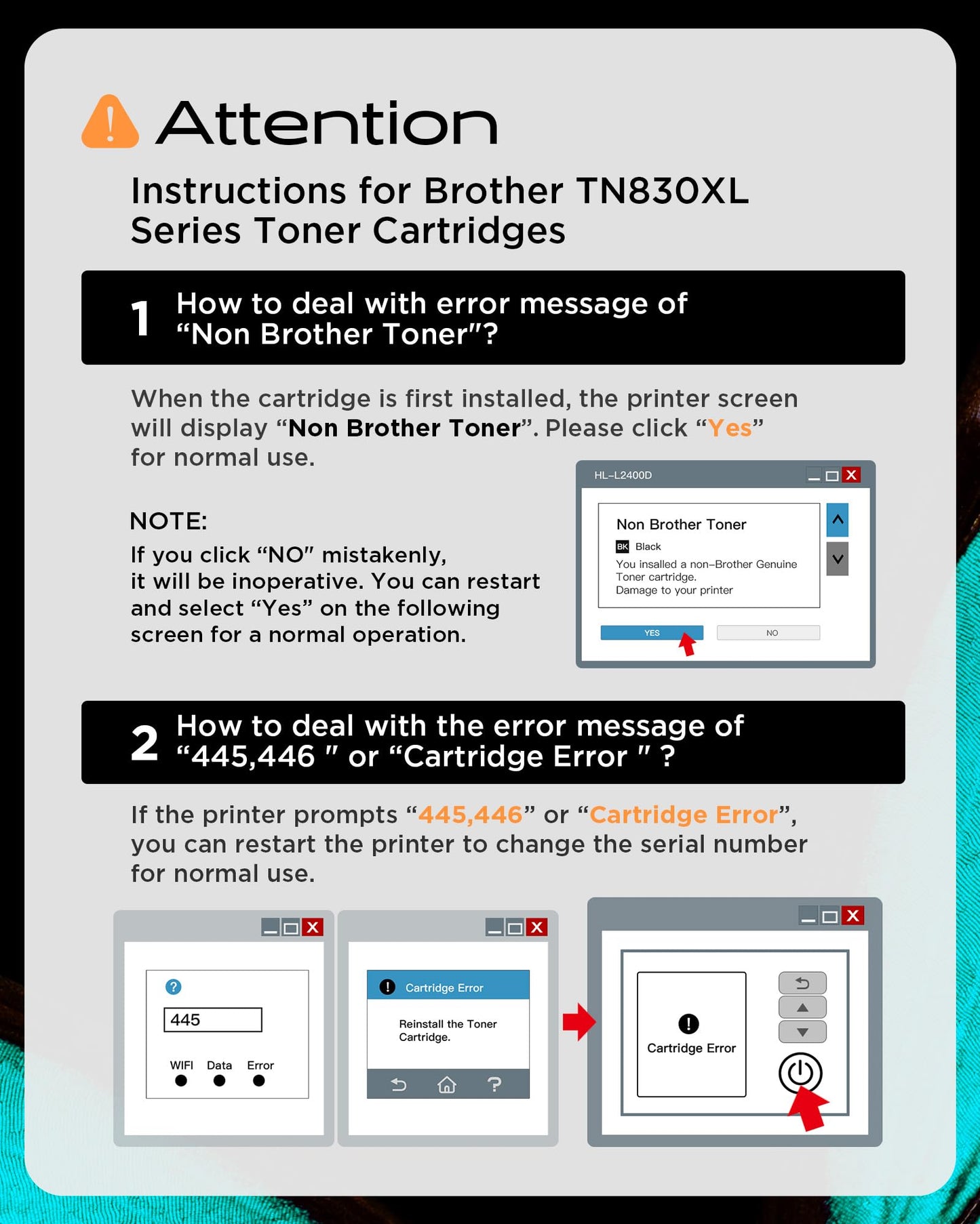 TN830XL Toner Cartridges Replacement for Brother TN830XL TN-830 TN830 XL/V/R Toner Cartridge Compatible with HL-L2460DW DCP-L2640DW HL-L2400D HL-L2405W HL-L2460DWXL Printer (4 Pack,Black)