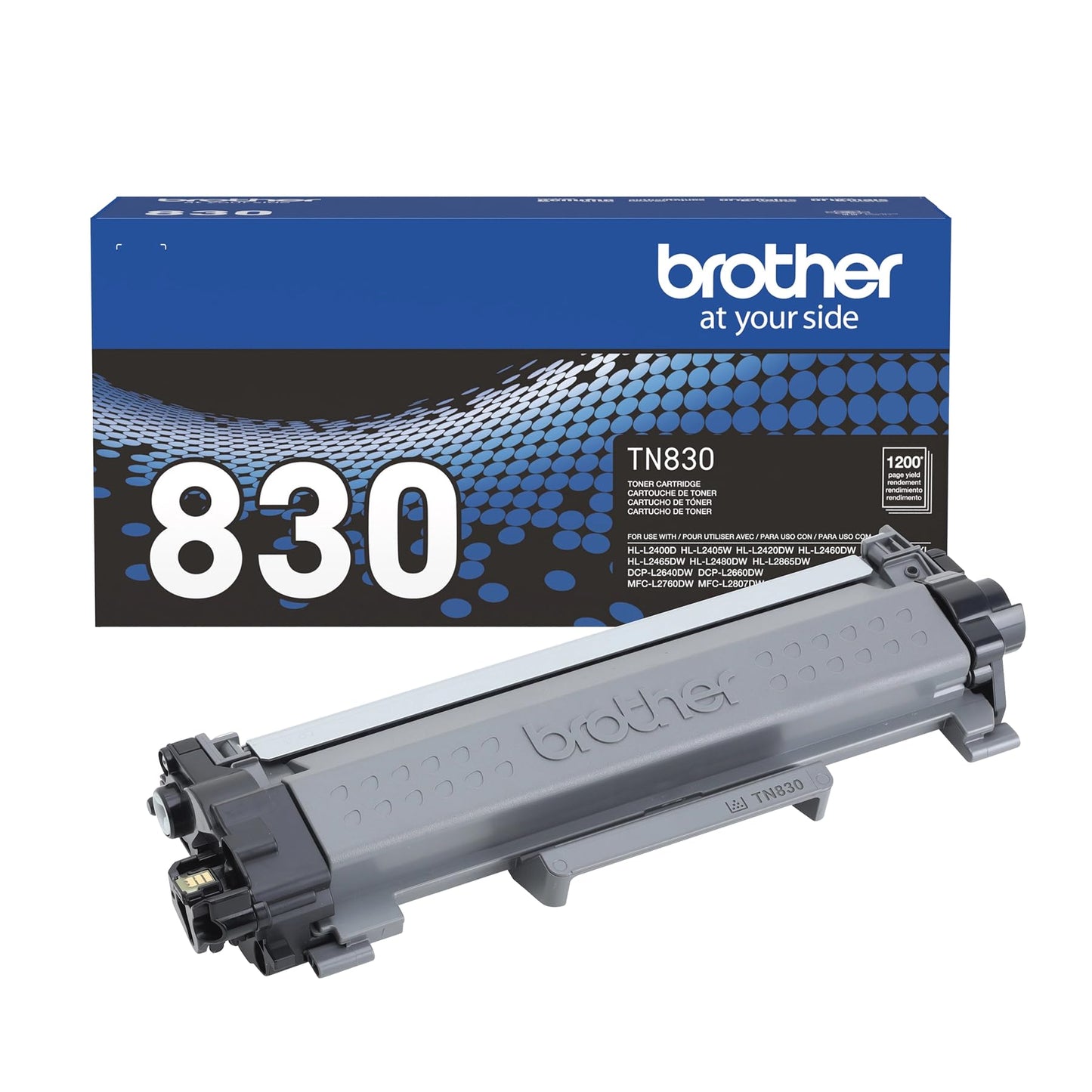 Brother Original TN830 Standard Yield Black Toner Cartridge, Original Toner Replacement Cartridge, for Brother Laser Printers HL-L2405W, HL-L2460DW, DCP-L2640DW, MFC-L2807DW, MFC-L2820DW and More