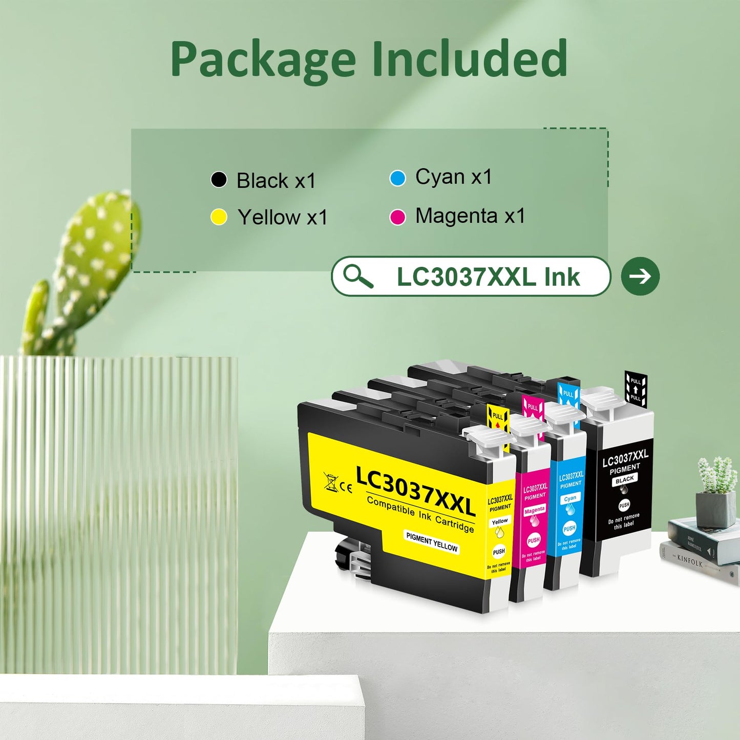 LC3037XXL Ink Catrtidges Replacement for LC3037XXL LC3039XXL Ink Compatible for Brother MFC-J5845DW MFC-J5845DWXL MFC-J5945DW MFC-J6545DW MFC-J6545DWXL MFC-J6945DW Printers (BK/C/M/Y)