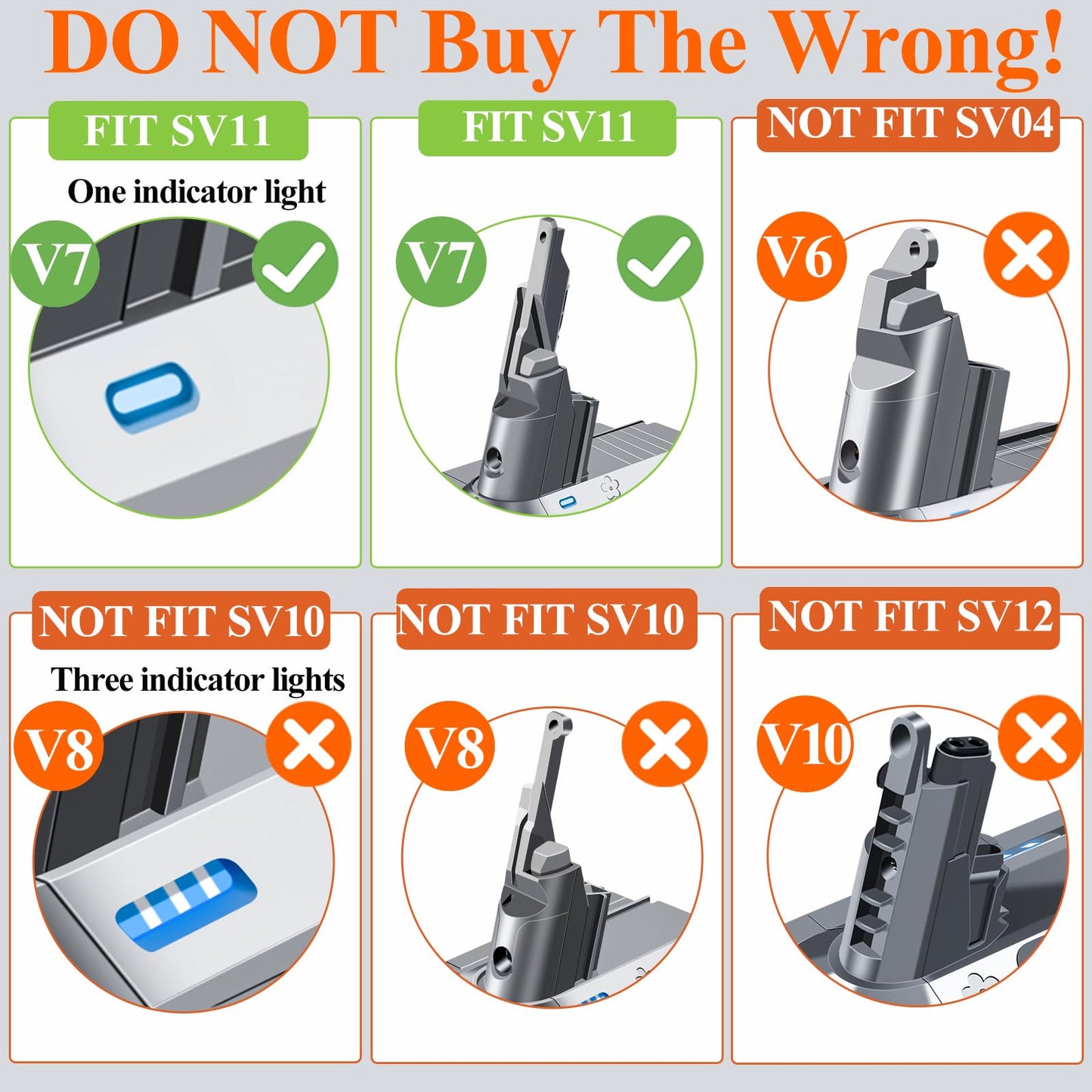 BOTKK Upgraded 21.6V Replacement for Dyson V7 Battery SV11, Fit V7 Motorhead Animal Trigger Car+Boat Fluffy Allergy Cordless Vacuum Cleaners 229687 225403