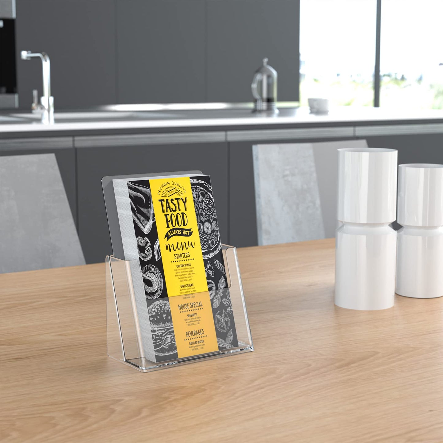 zavekia 6 Pack 6'' x 9'' Acrylic Brochure Holder,wide brochure leaflet booklet literature flyer catalog magazine. (6 x 9 in/ 6 Pack)