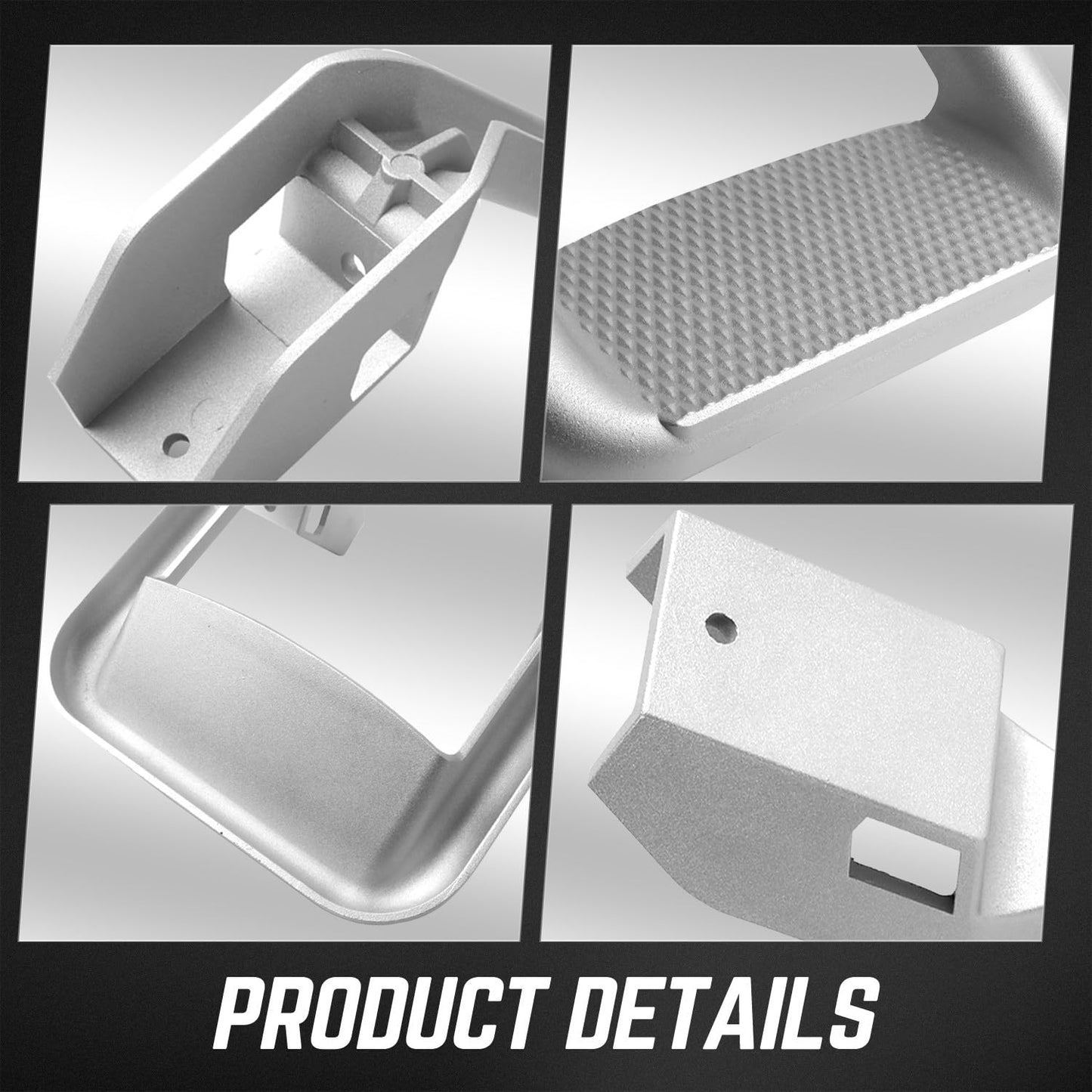 DNA Motoring Pair Aluminum Side Hoop Steps Universal Side Step Compatible with Chevy GMC Dodge Pickup Trucks SUVs, 11" L x 6" H x 12" W, 2 Pcs, Silver, SSTEP-SS