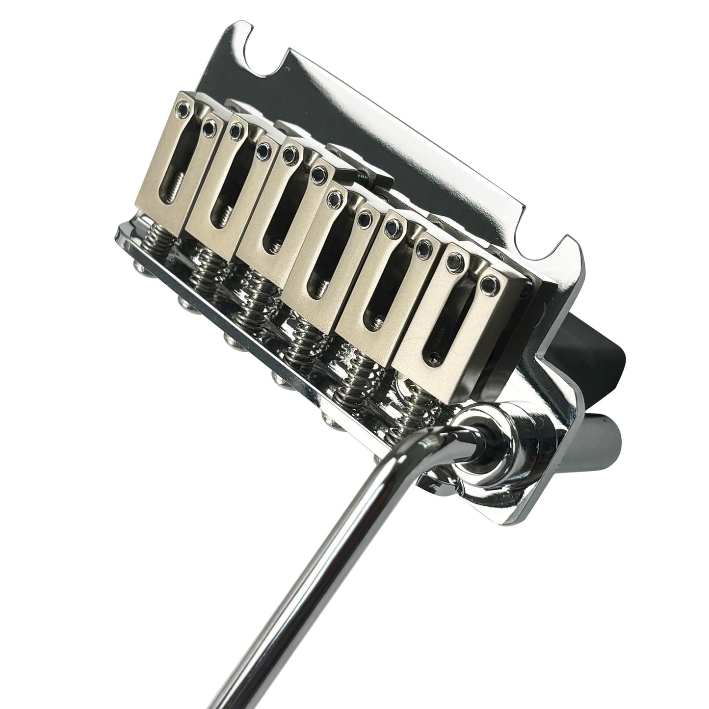 OVSAL 10.8mm Electric Guitar Bridge Chrome 2 Point tremolo bridge Zinc Alloy Saddles Block Stainless Steel Plate Electric Guitar Bridge 6 String Start