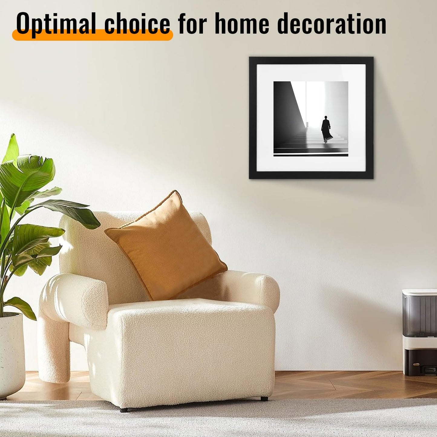 3 Pack 12x12 Black Picture Frame Set, Made of High Definition Glass and Square Photo Frame, Displays Picture 8x8 With Mat or 12 x 12 Without Mat, Desktop & Wall Collage Photo Frame