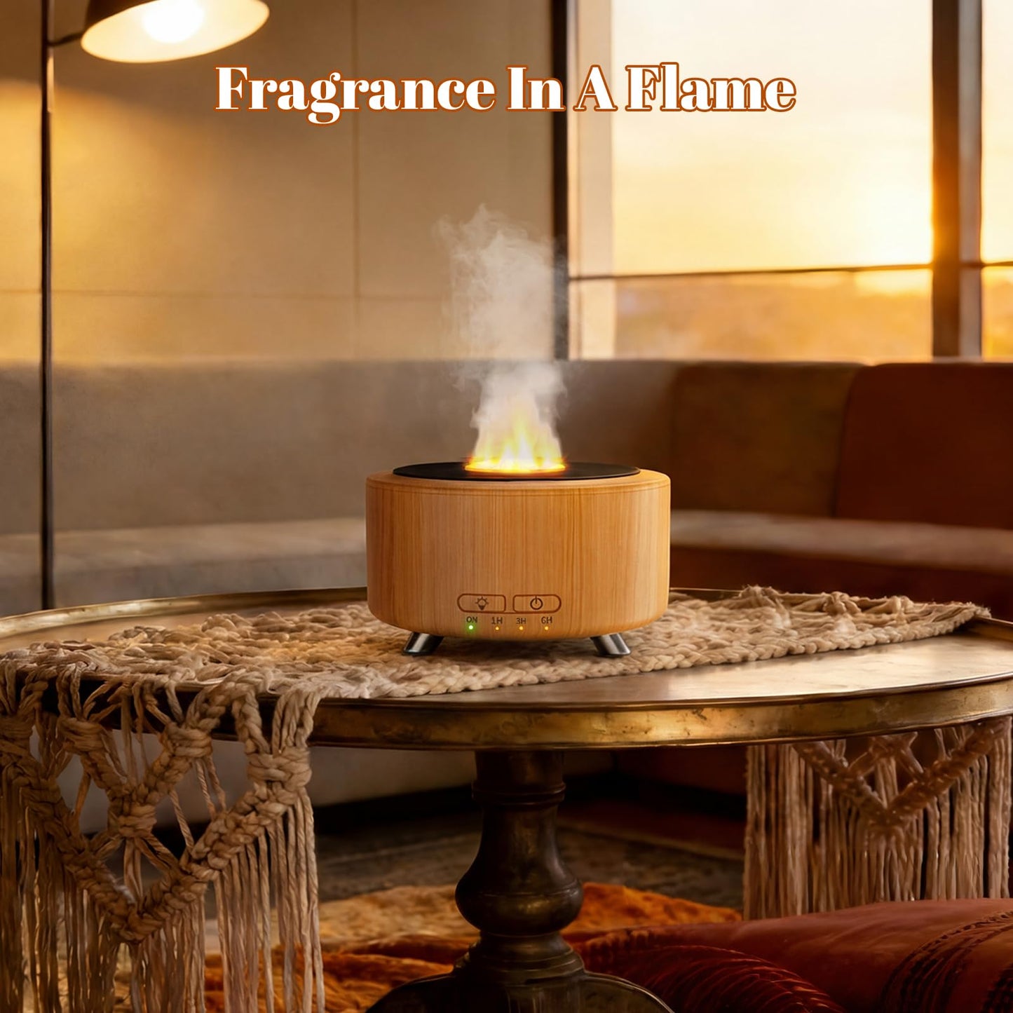 Diffusers for Essential Oils, 500ML Essential Oil Diffusers for Office Room Yoga, Diffuseur d'Huile Essentiel with Auto-Off Function, 9 Colors LED Night Light, Light Wood