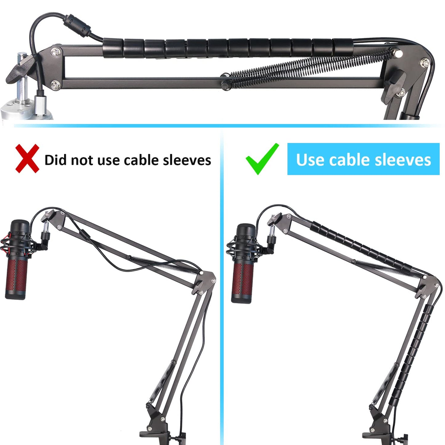 Hyperx Quadcast Boom Arm Stand - Mic Suspension Boom Arm with 3 Layers Windscreen Compatible with HyperX Quadcast S /2 S, SoloCast 2, Shure MV7+ Microphone to Improve Sound Quality by YOUSHARES