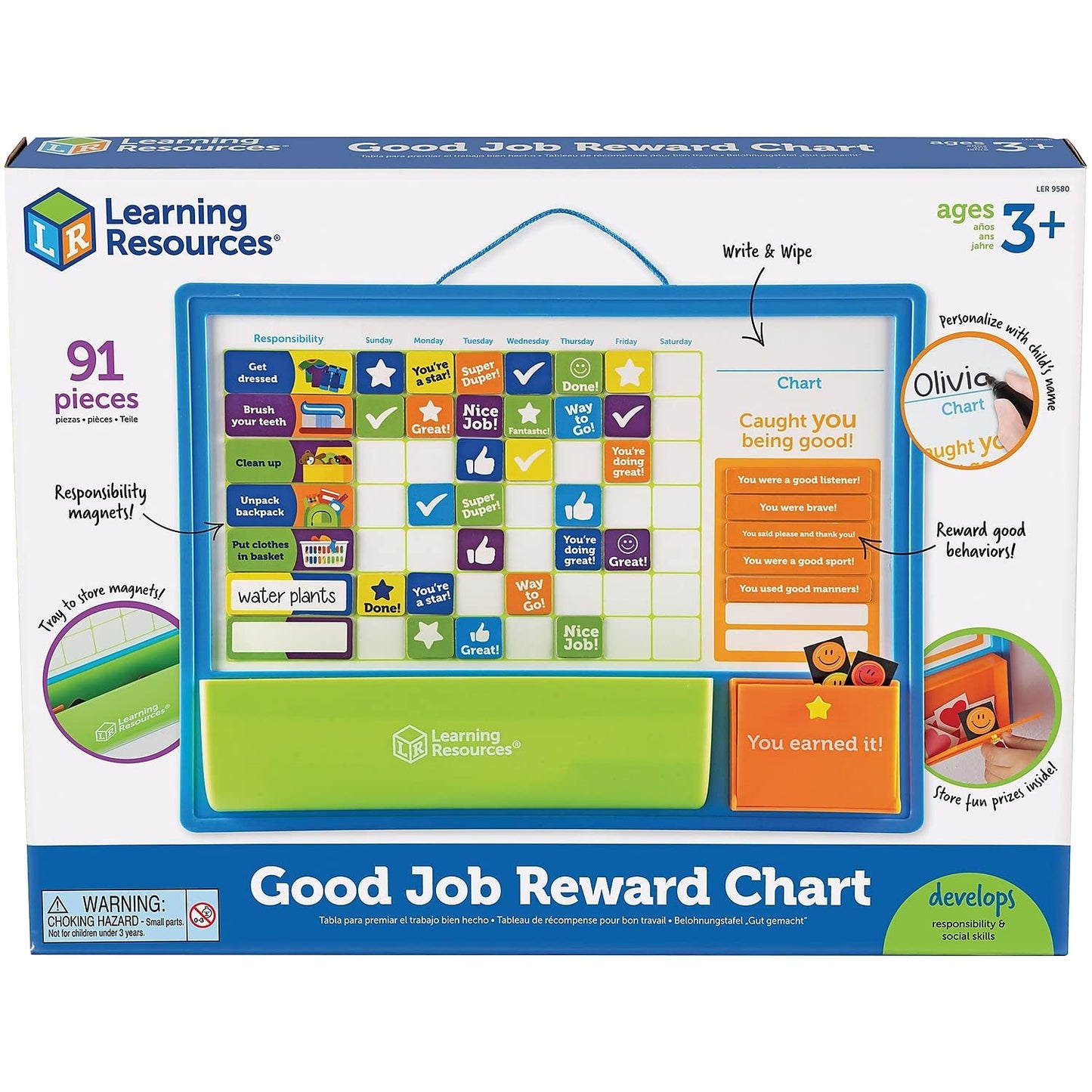 Learning Resources LER9580 Good Job Reward Chart, Custom Chore Chart for Kids, Multicolor