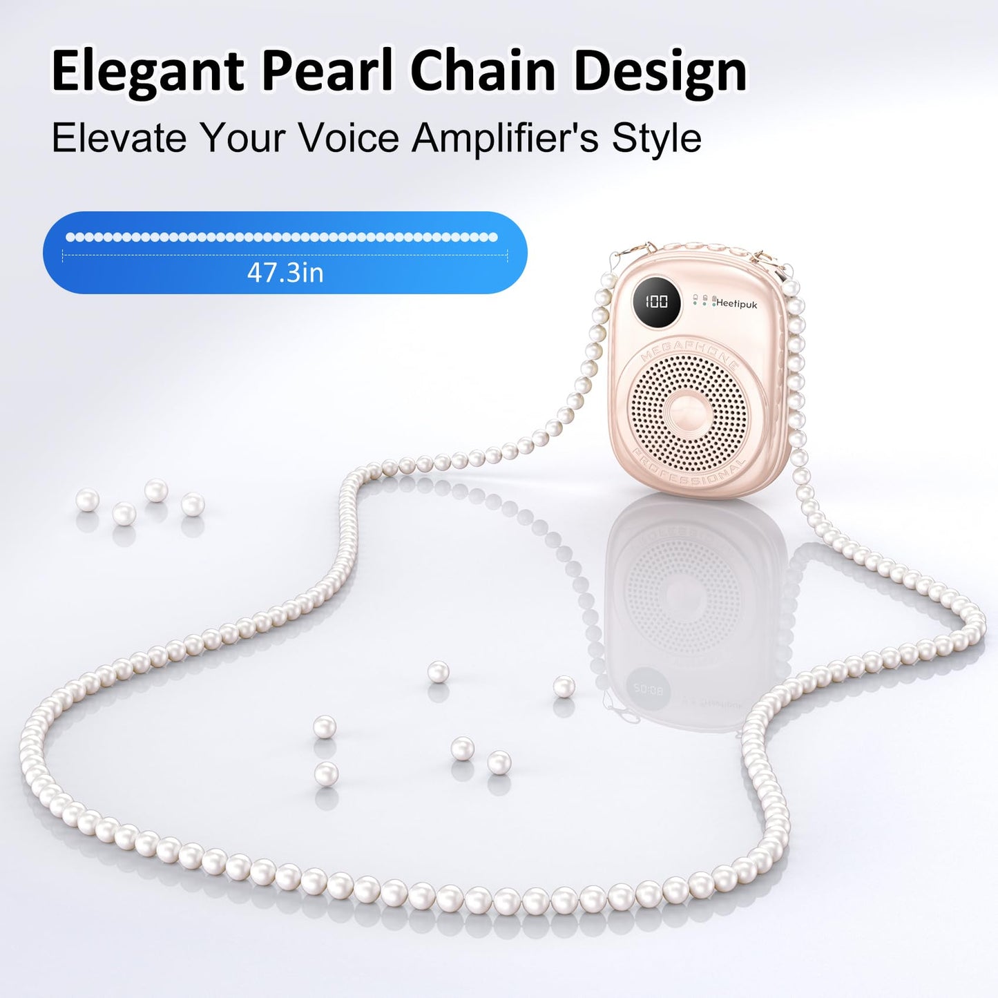 Portable Voice Amplifier Wired Microphone and Speaker,PA System Voice Amplifier with Mic Headset for Teachers,Speech,Tour Guides,Coaches,Yoga, Fitness Instructors Bluetooth 5.0 TF Card-Pink