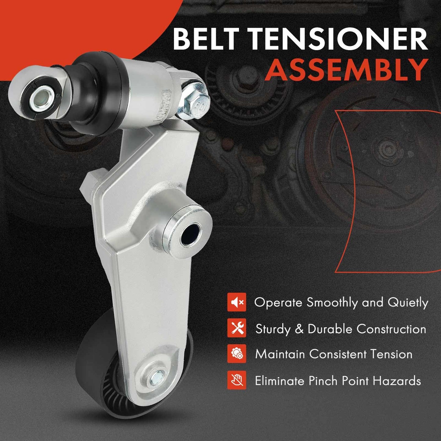 A-Premium Belt Tensioner Assembly with Pulley Compatible with Chevrolet Prizm 1998-2002 & Pontiac Vibe 2003-2008 & Toyota Corolla Matrix Celica MR2 Spyder