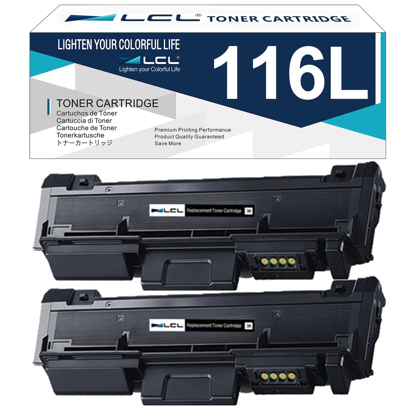 LCL Compatible Toner Cartridge for Samsung MLT-D116L MLT-D116S 3000 Pages for Samsung Xpress SL-M2825DW SL-M2835DW SL-M2885FW SL-M2625D M2825DW M2835DW M2885FW M2875FD M2875FW M2625D(2-Pack,Black)