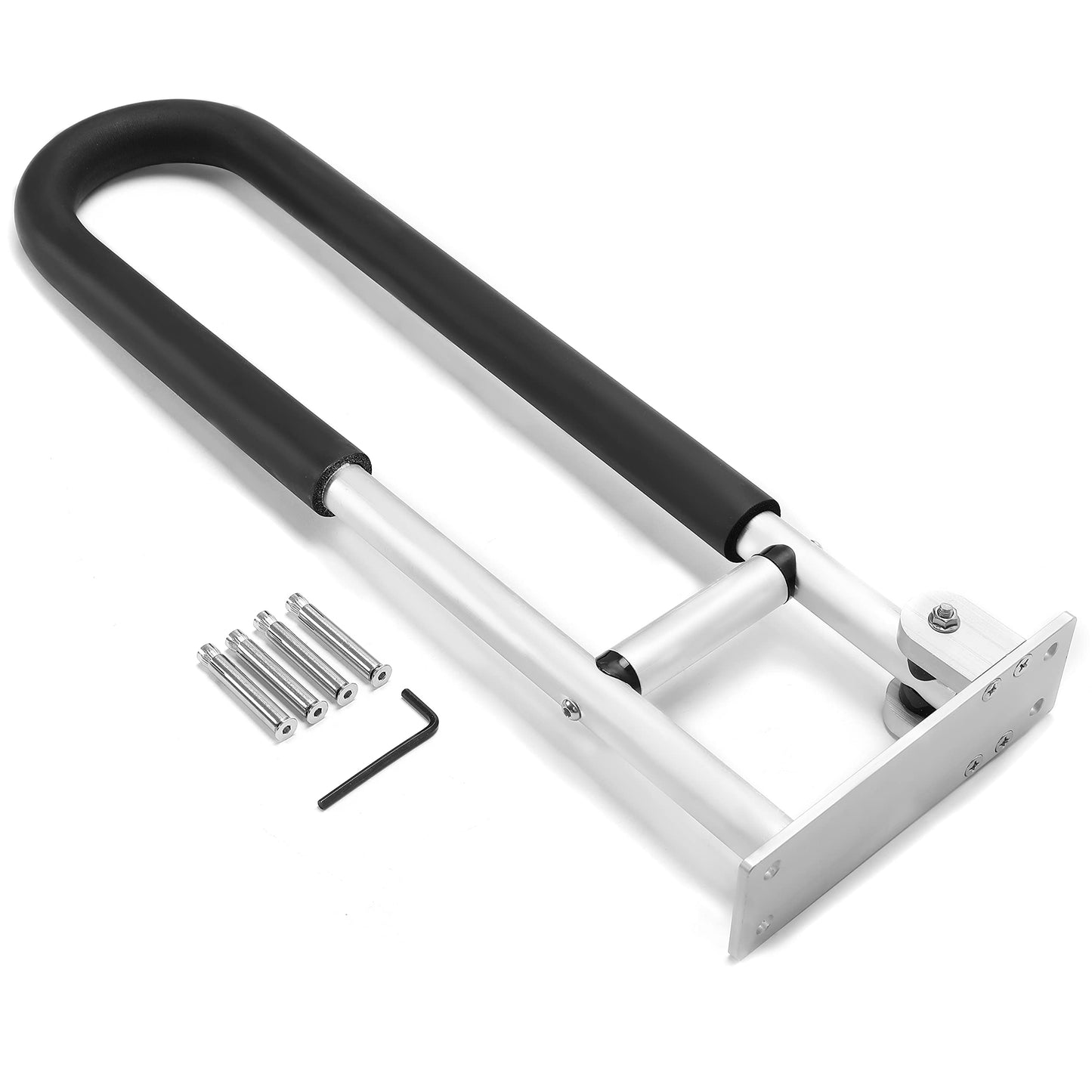 HECASA Toilet Grab Bar 23.6 Inch Flip Up Handicap Grab Bars Rails Folding Support for Elderly Disabled Pregnant Woman Bathroom Shower Safety Toilet Safety Rail