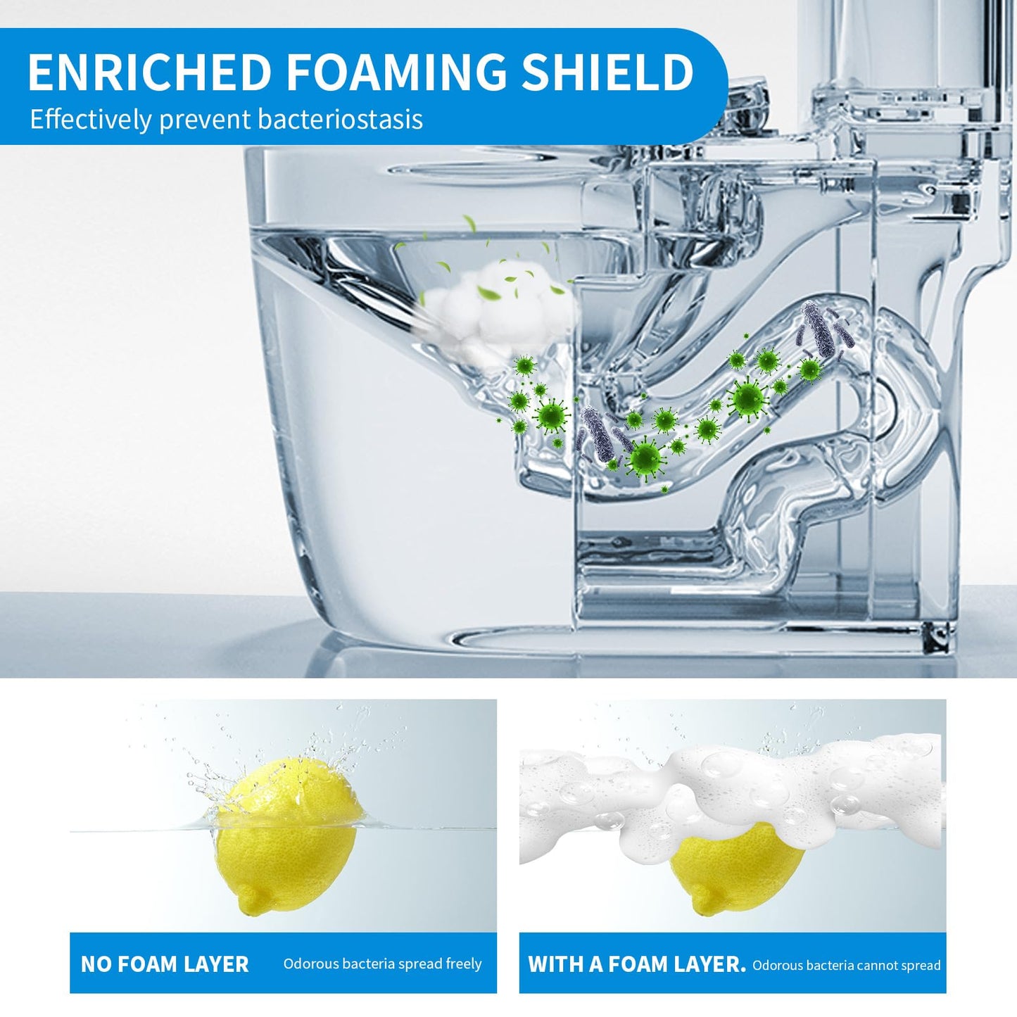Foam Shield Agent Splash Control For Smart Toilet 480ml 2Pack Foaming Toilet Cleaning Liquid Fresh Comfortable Bathroom