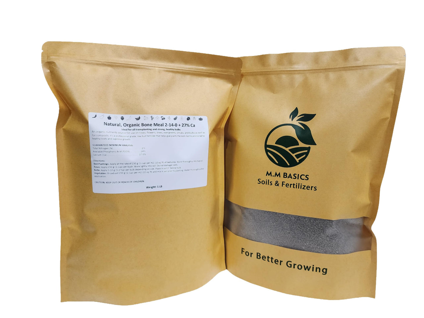 5 LB - Organic Bone Meal 2-14-0 + 27% Ca, Ideal for All Transplanting and Strong, Healthy Bulbs (Bone Meal 5 LB)