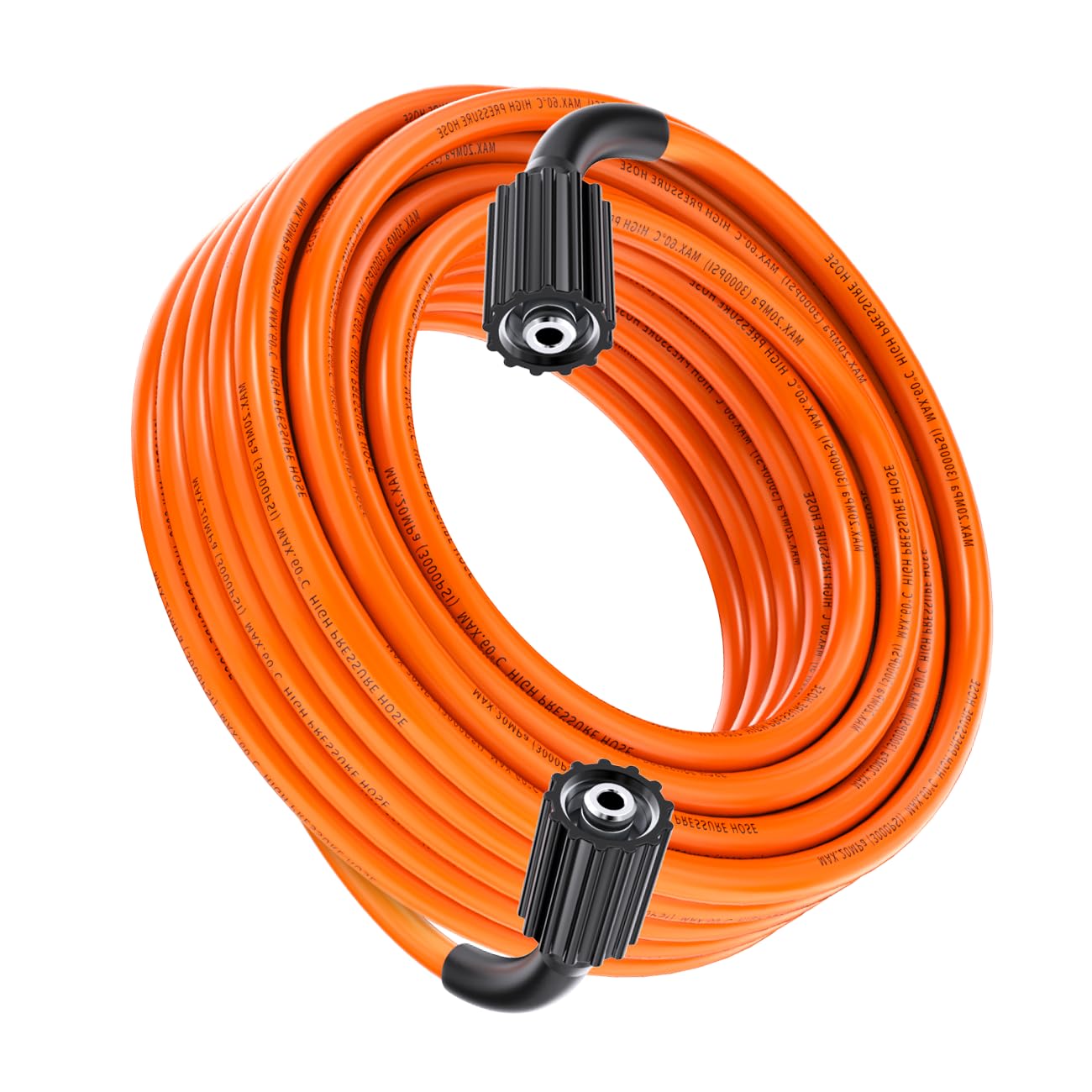 XENDY WASHER 1/4 Pressure Washer Hose 50FT,Power Washer Hose Kink Free High Pressure Hose M22 14MM Solid Fittings Pressur Washer Replacement Hose Light Weight Orange