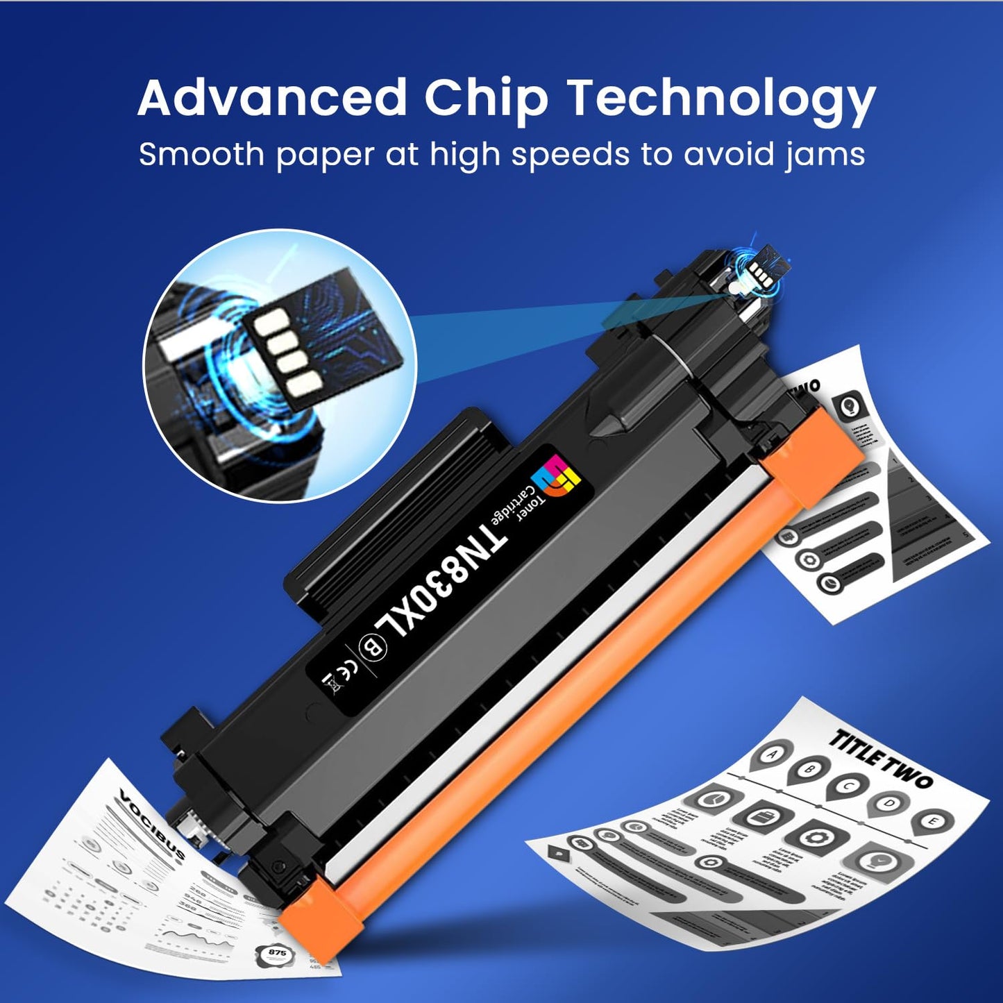 Hookink TN830XL TN830 Compatible Toner Cartridge Replacement for Brother TN830XL TN830 XL/V/R TN-830 Work with HL-L2460DW DCP-L2640DW MFC-L2820DW HL-L2405W HL-L2400D Printer 2-Pack Black