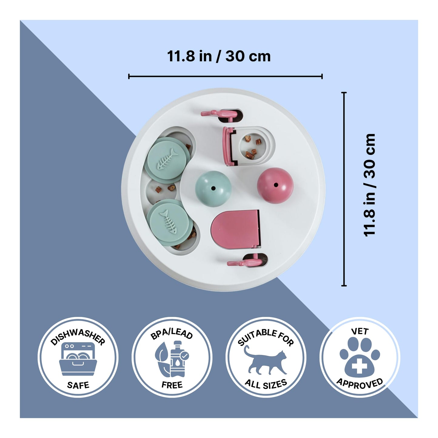 TRIXIE Flip Board Interactive Cat Toy, Enrichment Toys for Indoor Cats, Treat Puzzle Interactive Play and Mental Stimulation