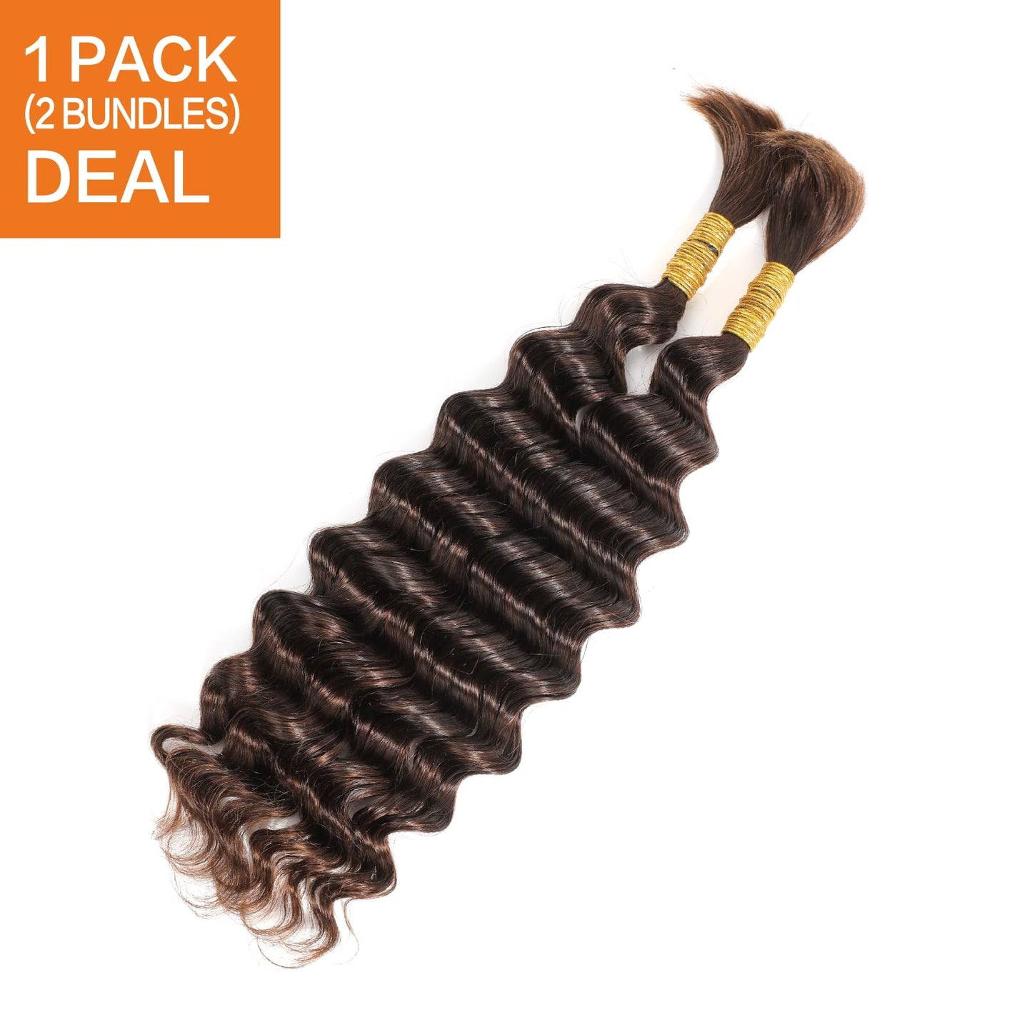 Humistwbiu Deep Wave Human Braiding Hair Micro For Braiding 100% Unprocessed Brazilian No Weft Human Hair 20 Inch （100g, Dark Brown）