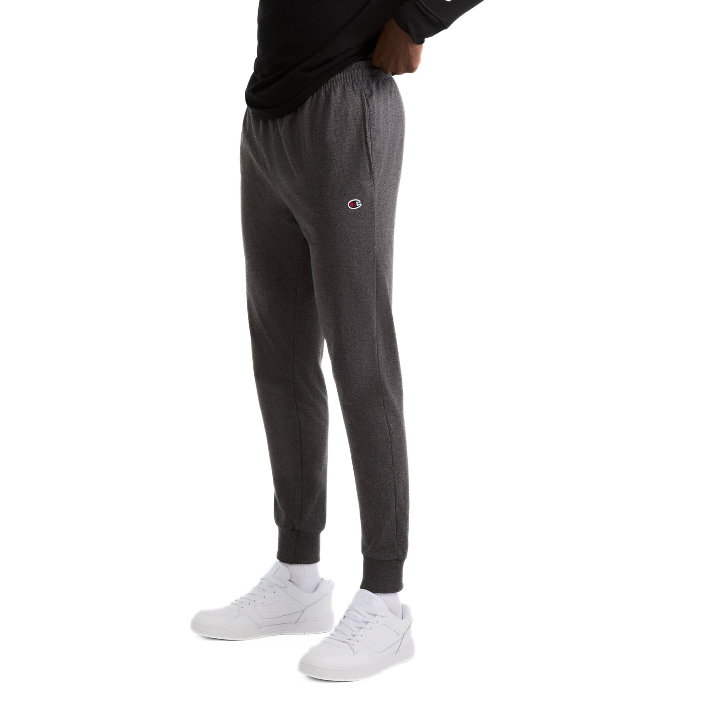 Champion Men's Jersey Jogger Pants, Granite Heather, L